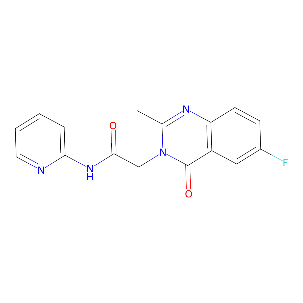 2-(6-fluoro-2-methyl-4-oxoquinazolin-3(4H)-yl)-N-(pyridin-2-yl)acetamide molecular structure, CAS 1574326-41-2