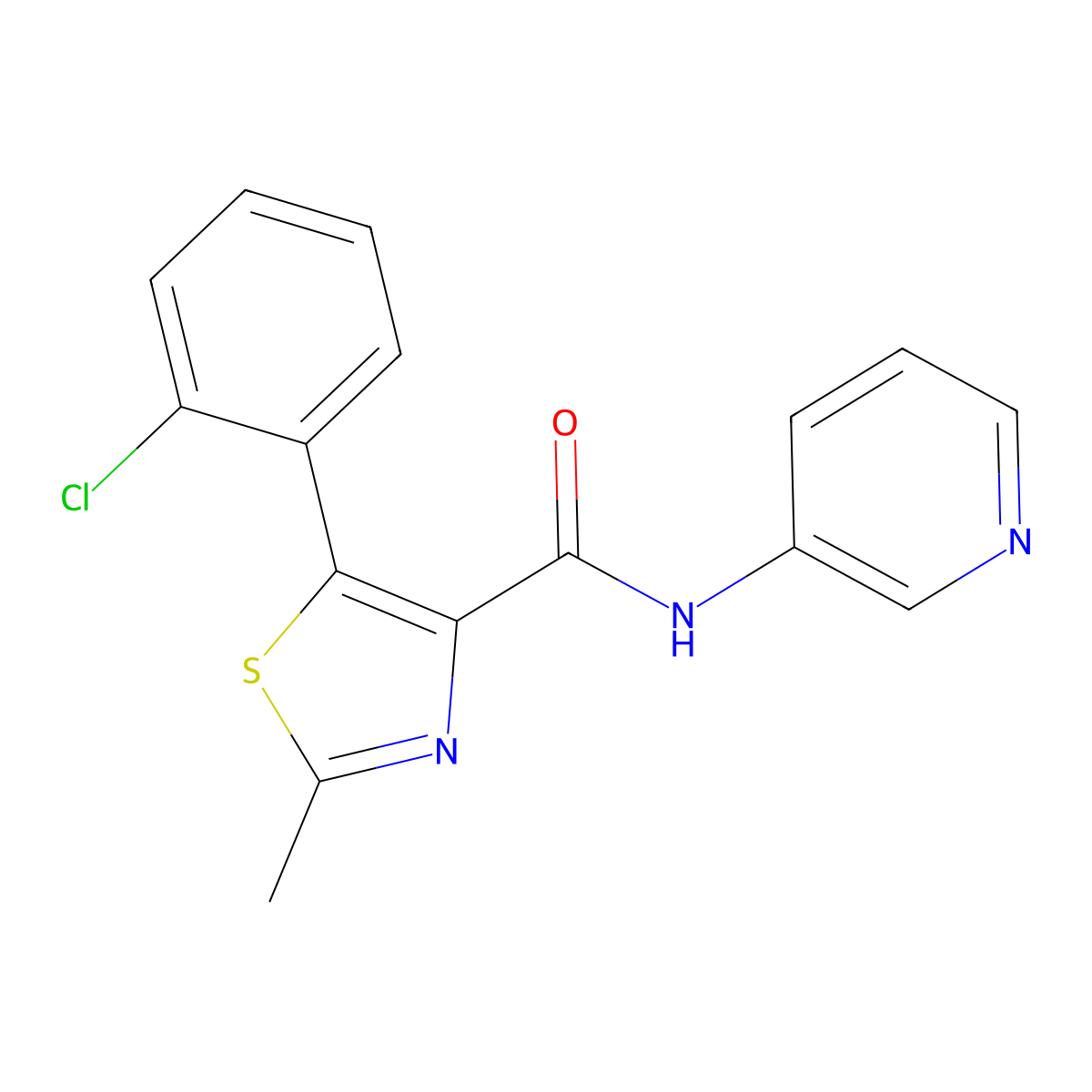 5-(2-chlorophenyl)-2-methyl-N-(3-pyridyl)-1,3-thiazole-4-carboxamide molecular structure, CAS 1574326-46-7