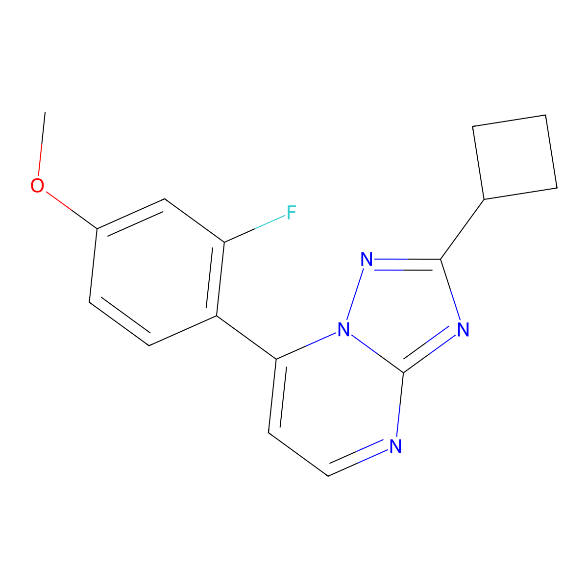 2-Cyclobutyl-7-(2-fluoro-4-methoxyphenyl)[1,2,4]triazolo[1,5-a]pyrimidine molecular structure, CAS 1574326-51-4