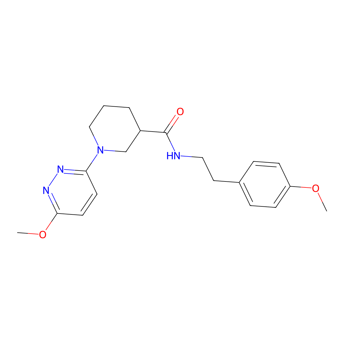 N-(4-methoxyphenethyl)-1-(6-methoxypyridazin-3-yl)piperidine-3-carboxamide molecular structure, CAS 1574326-88-7
