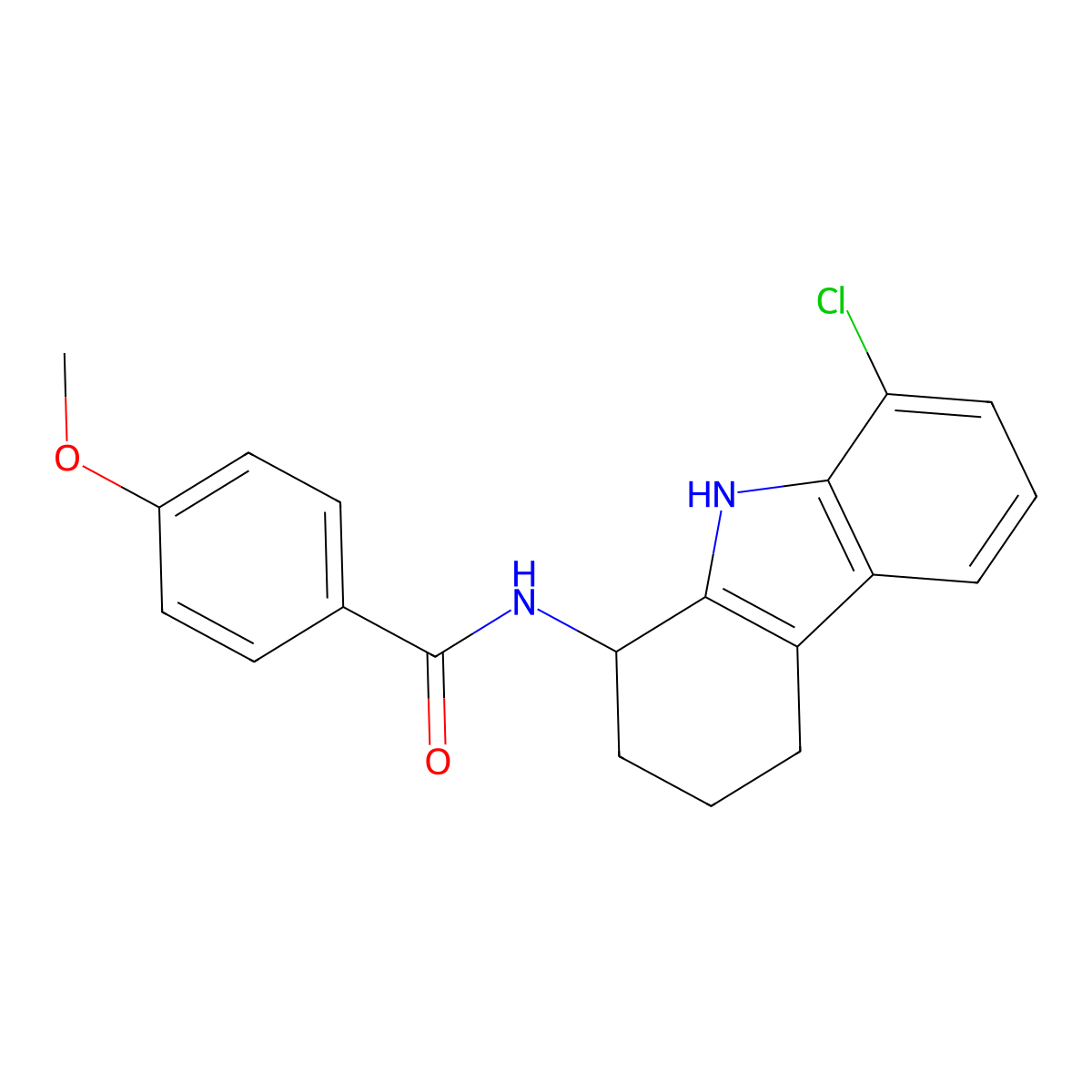 N-(8-chloro-2,3,4,9-tetrahydro-1H-carbazol-1-yl)-4-methoxybenzamide molecular structure, CAS 1574326-89-8
