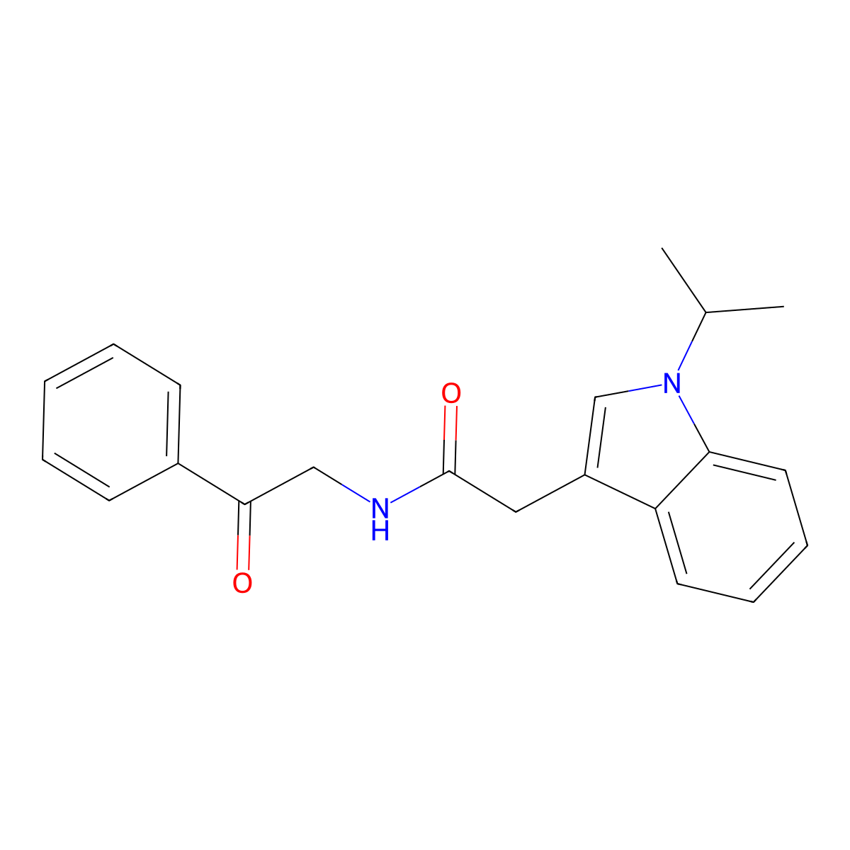 2-(1-isopropyl-1H-indol-3-yl)-N-(2-oxo-2-phenylethyl)acetamide molecular structure, CAS 1574326-92-3
