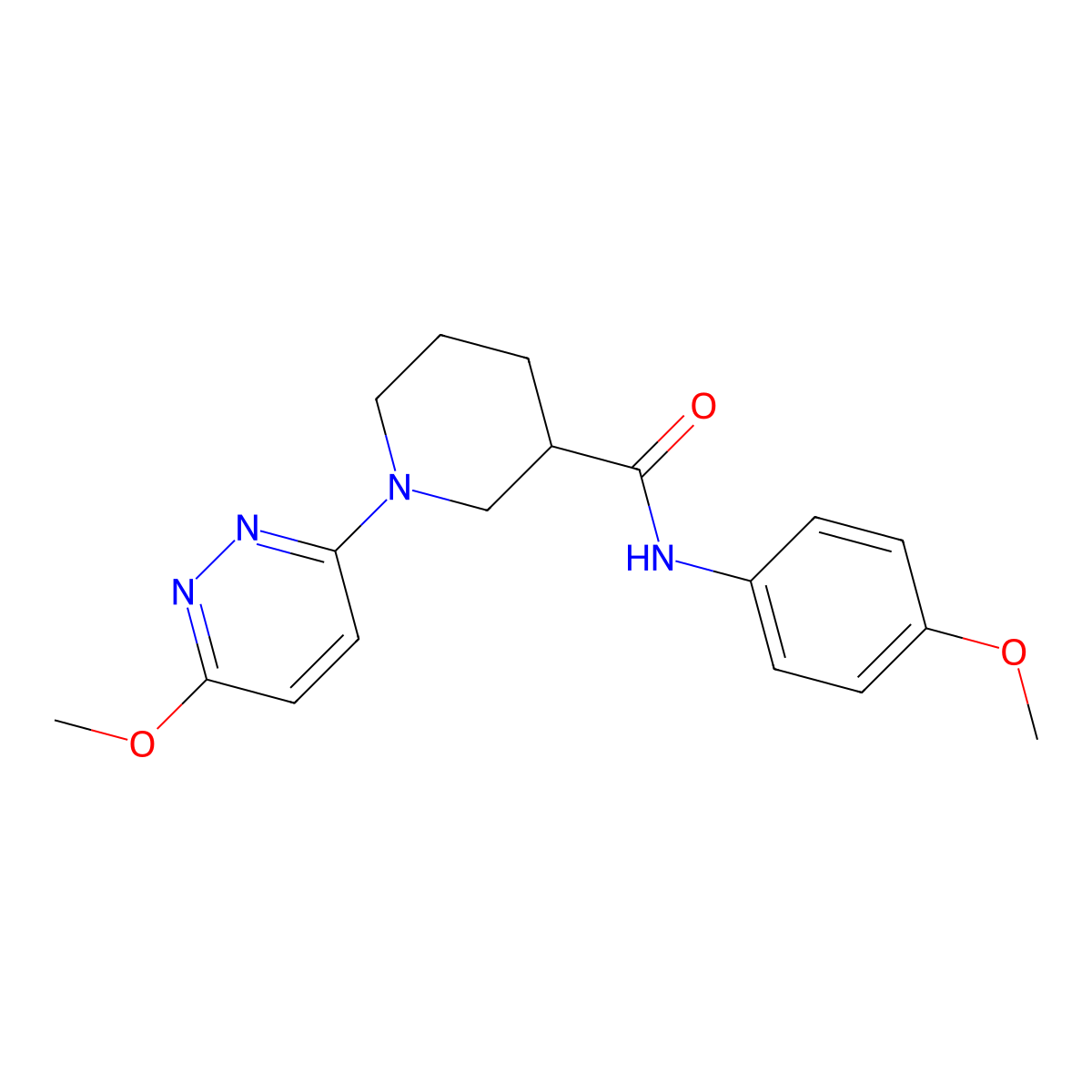 N-(4-methoxyphenyl)-1-(6-methoxypyridazin-3-yl)piperidine-3-carboxamide molecular structure, CAS 1574327-15-3