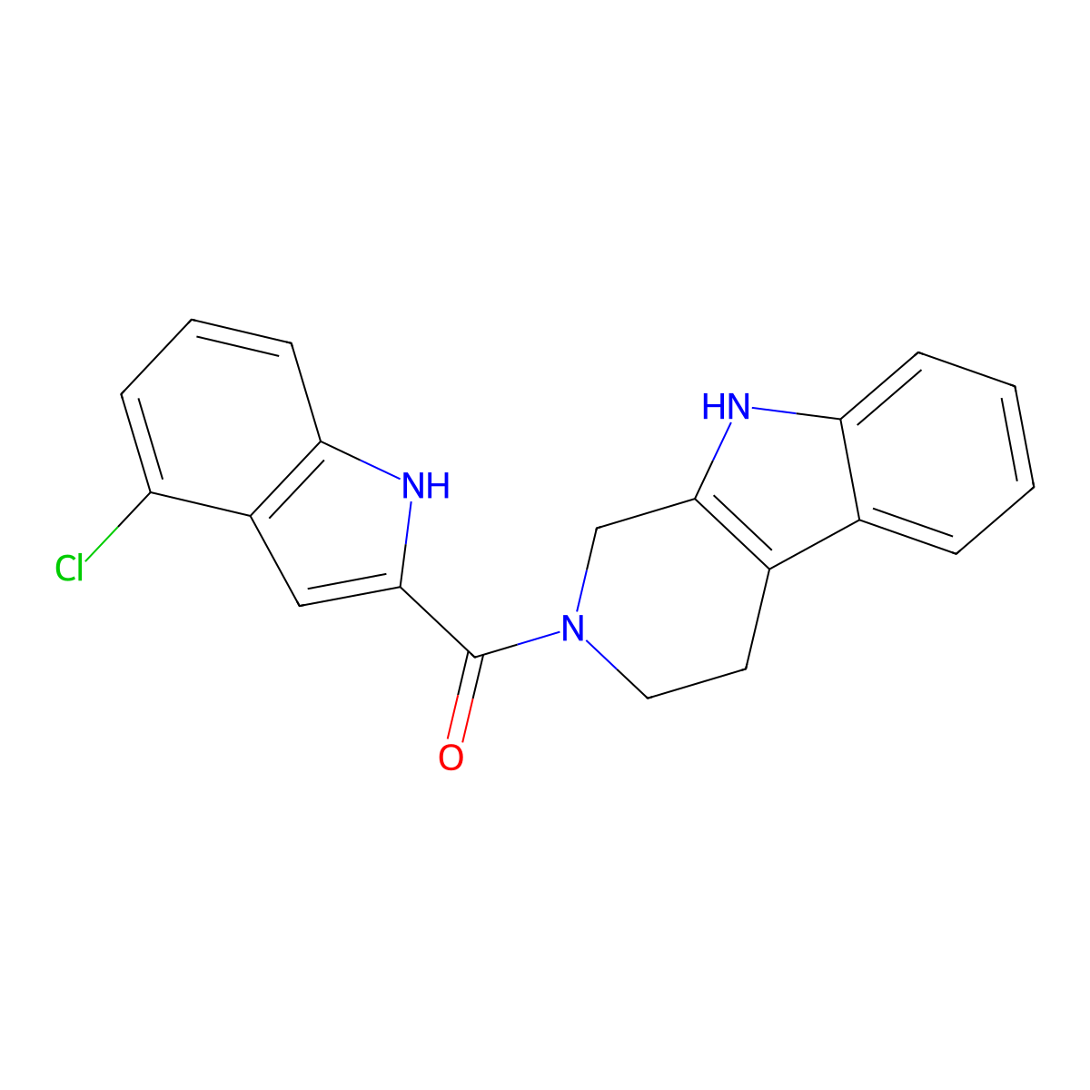 (4-chloro-1H-indol-2-yl)(1,3,4,9-tetrahydro-2H-beta-carbolin-2-yl)methanone molecular structure, CAS 1574327-17-5