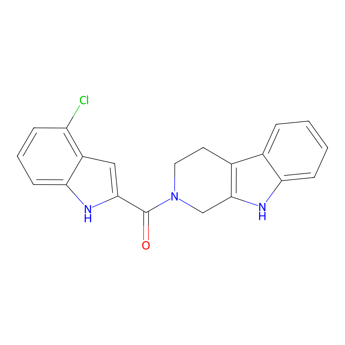 (4-chloro-1H-indol-2-yl)(1,3,4,9-tetrahydro-2H-beta-carbolin-2-yl)methanone molecular structure, CAS 1574327-17-5