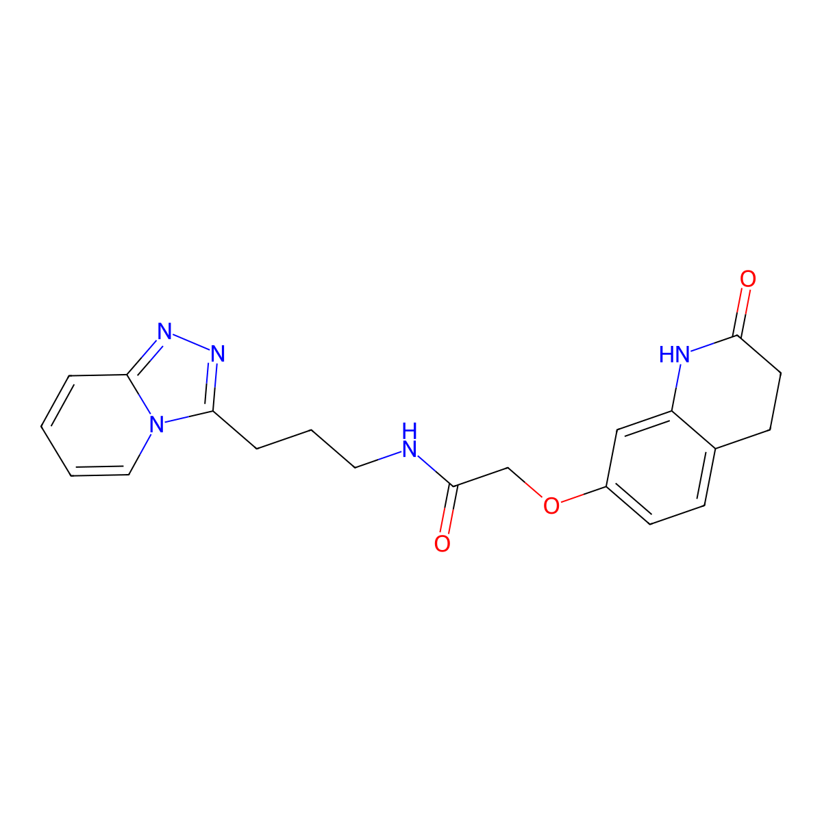 2-[(2-hydroxy-3,4-dihydroquinolin-7-yl)oxy]-N-[3-([1,2,4]triazolo[4,3-a]pyridin-3-yl)propyl]acetamide molecular structure, CAS 1574327-23-3