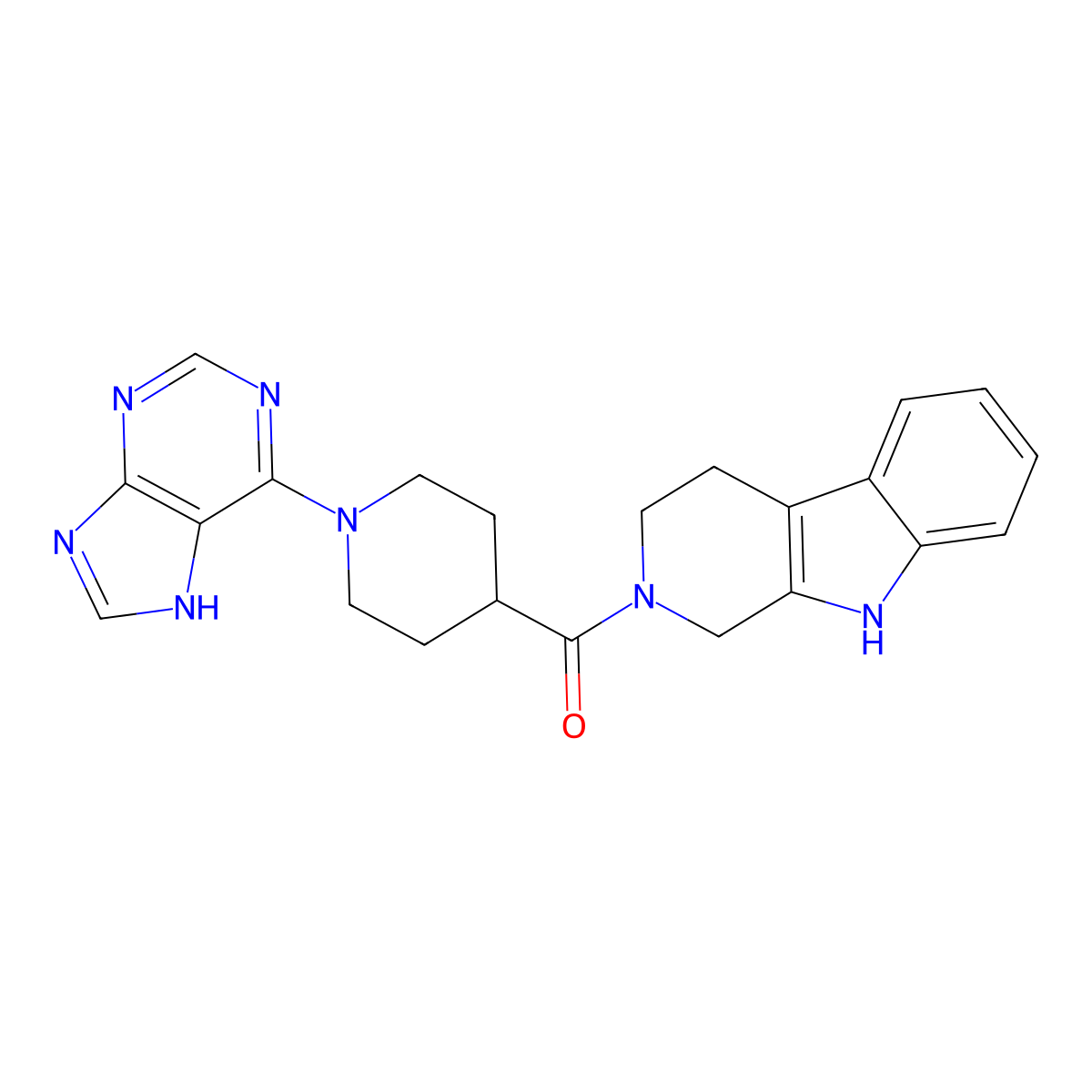 [1-(9H-purin-6-yl)piperidin-4-yl](1,3,4,9-tetrahydro-2H-beta-carbolin-2-yl)methanone molecular structure, CAS 1574327-33-5