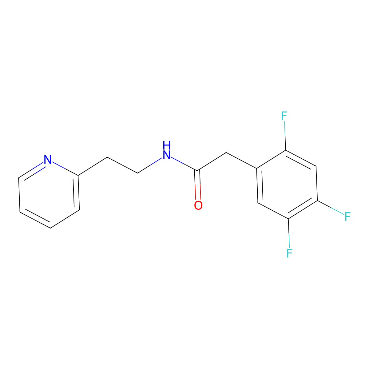 N-[2-(pyridin-2-yl)ethyl]-2-(2,4,5-trifluorophenyl)acetamide molecular structure, CAS 1574327-63-1