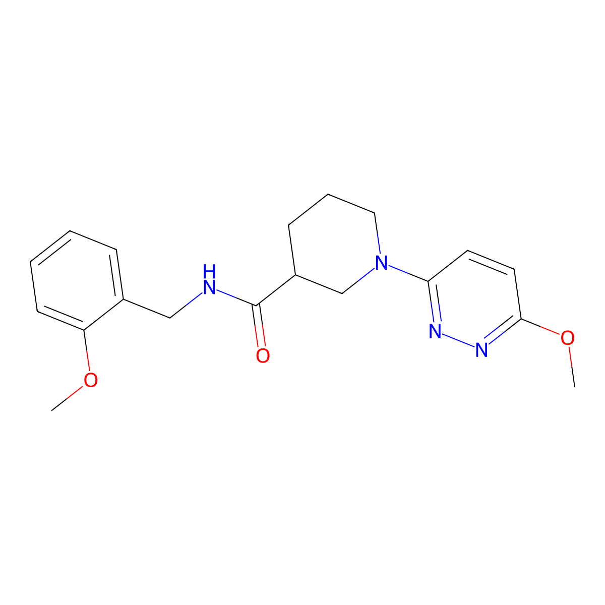N-(2-methoxybenzyl)-1-(6-methoxypyridazin-3-yl)piperidine-3-carboxamide molecular structure, CAS 1574328-12-3