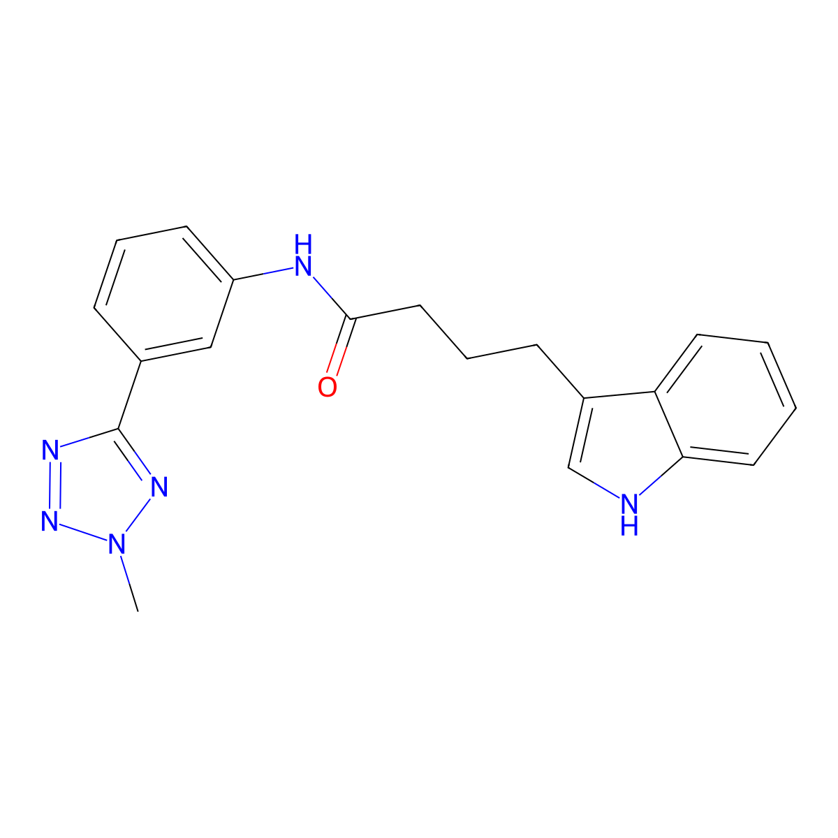 4-(1H-indol-3-yl)-N-[3-(2-methyl-2H-tetrazol-5-yl)phenyl]butanamide molecular structure, CAS 1574328-77-0