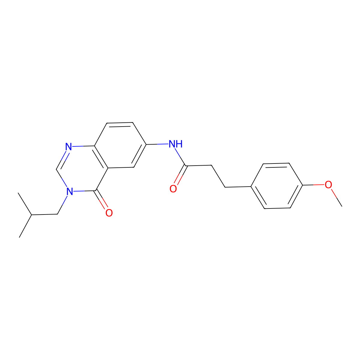 3-(4-methoxyphenyl)-N-[3-(2-methylpropyl)-4-oxo-3,4-dihydroquinazolin-6-yl]propanamide molecular structure, CAS 1574328-92-9