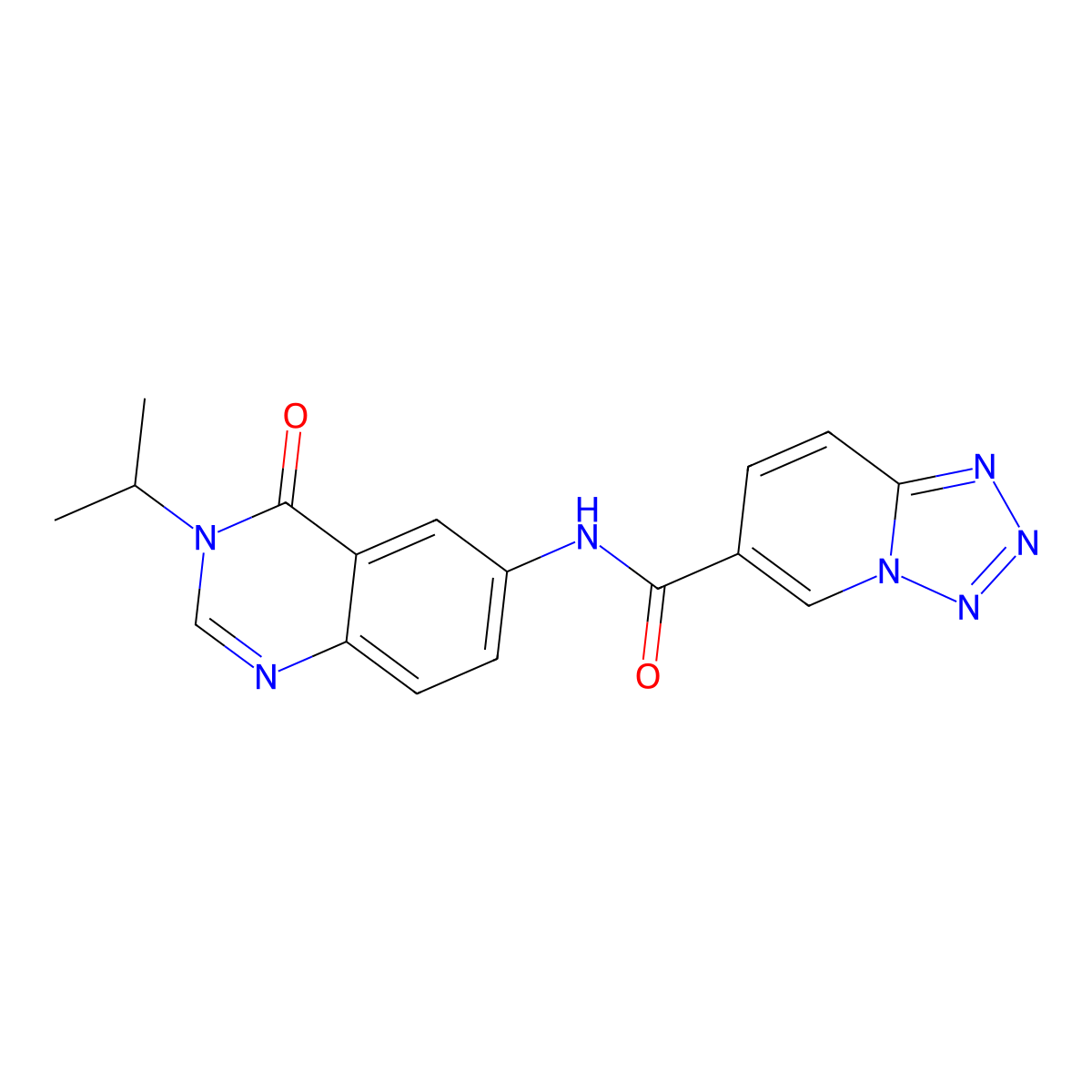 N-[4-oxo-3-(propan-2-yl)-3,4-dihydroquinazolin-6-yl]tetrazolo[1,5-a]pyridine-6-carboxamide molecular structure, CAS 1574335-03-7