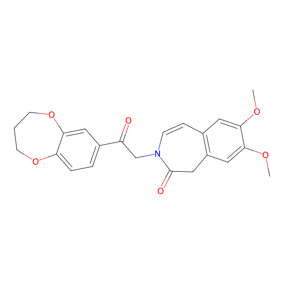 3-[2-(3,4-dihydro-2H-1,5-benzodioxepin-7-yl)-2-oxoethyl]-7,8-dimethoxy-1,3-dihydro-2H-3-benzazepin-2-one molecular structure, CAS 1574335-10-6