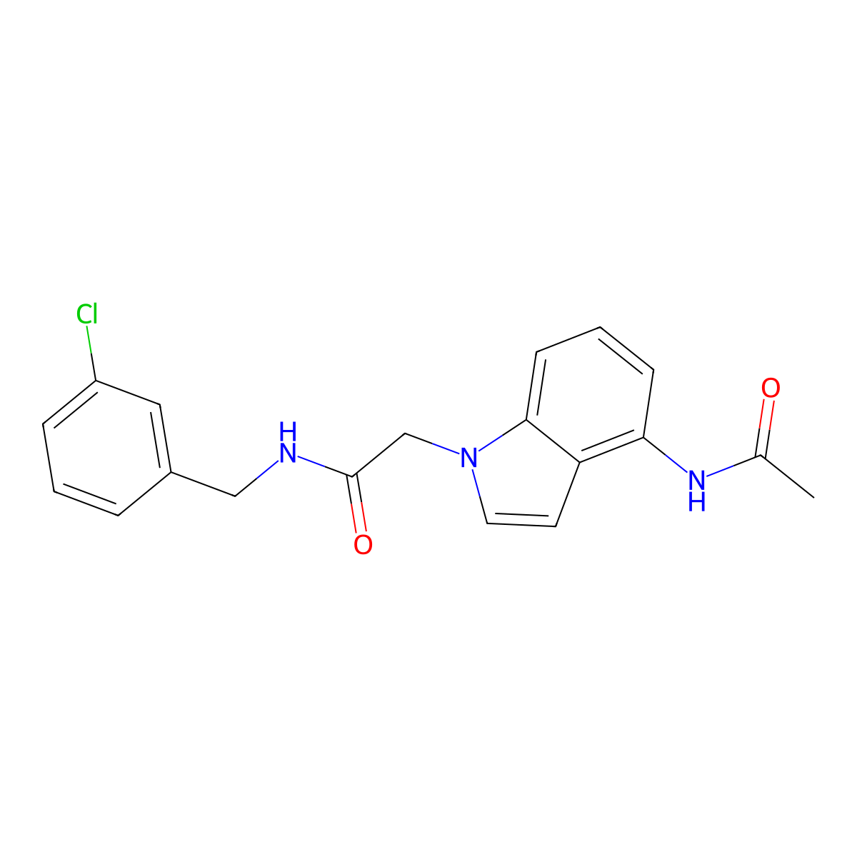 2-[4-(acetylamino)-1H-indol-1-yl]-N-(3-chlorobenzyl)acetamide molecular structure, CAS 1574335-21-9