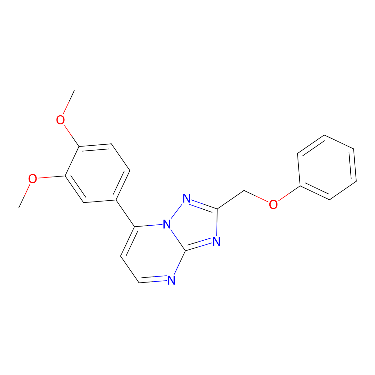 7-(3,4-Dimethoxyphenyl)-2-(phenoxymethyl)[1,2,4]triazolo[1,5-a]pyrimidine molecular structure, CAS 1574335-33-3