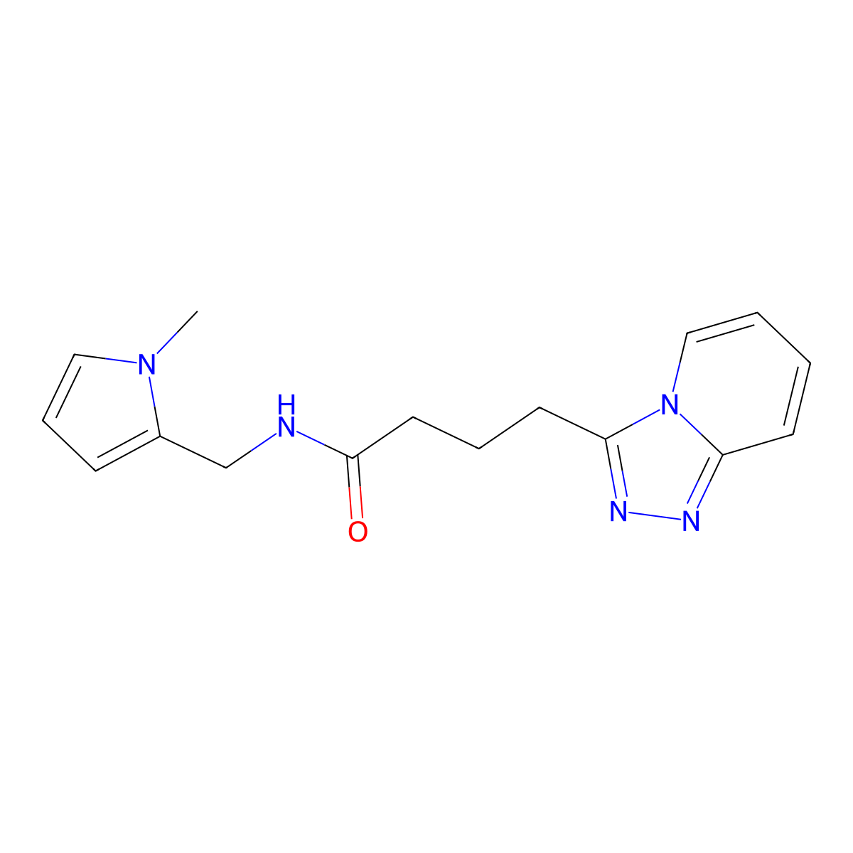 N-[(1-methyl-1H-pyrrol-2-yl)methyl]-4-([1,2,4]triazolo[4,3-a]pyridin-3-yl)butanamide molecular structure, CAS 1574335-58-2