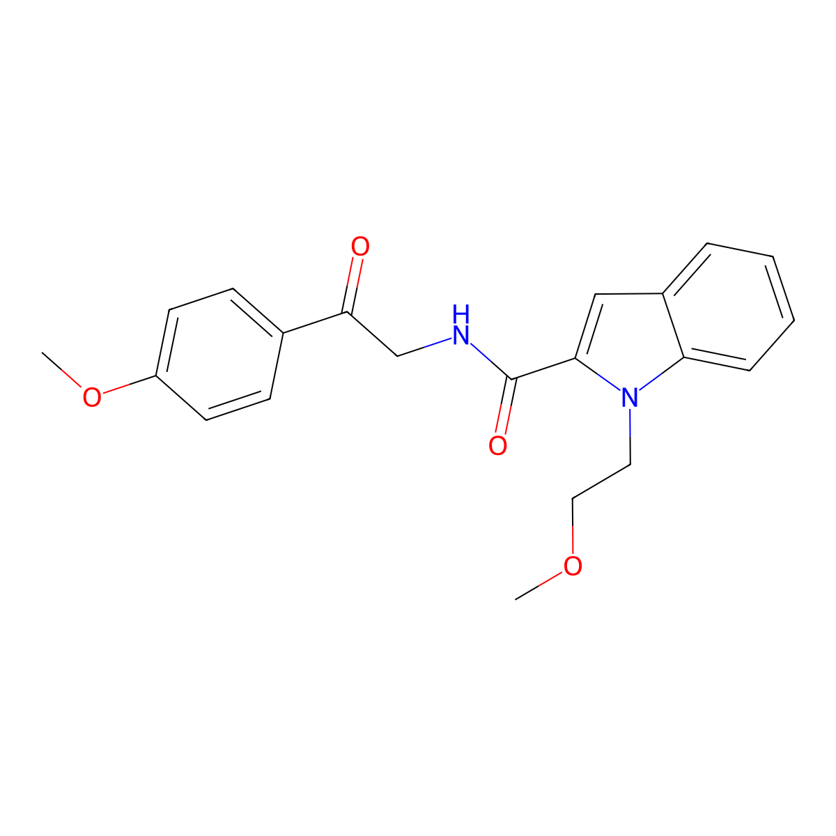 1-(2-methoxyethyl)-N-[2-(4-methoxyphenyl)-2-oxoethyl]-1H-indole-2-carboxamide molecular structure, CAS 1574335-94-6