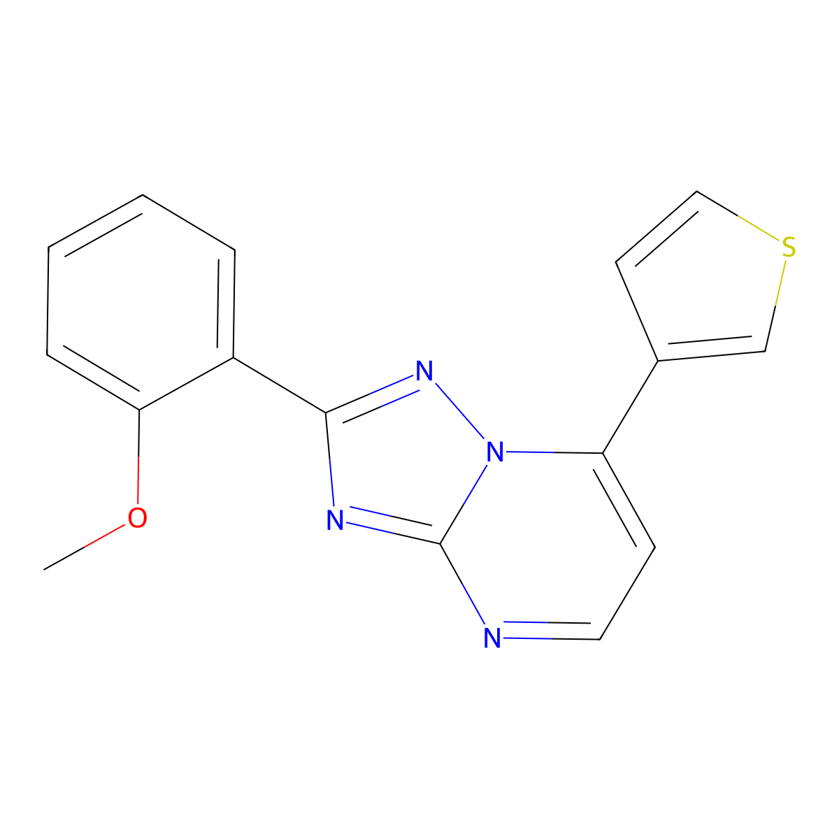 2-(2-Methoxyphenyl)-7-(3-thienyl)[1,2,4]triazolo[1,5-a]pyrimidine molecular structure, CAS 1574336-02-9