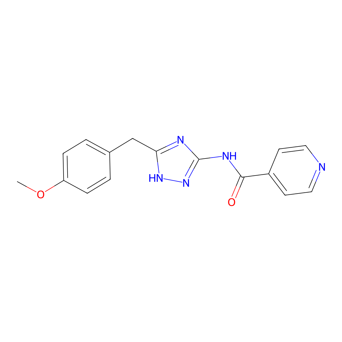 N-[3-(4-methoxybenzyl)-1H-1,2,4-triazol-5-yl]pyridine-4-carboxamide molecular structure, CAS 1574336-11-0