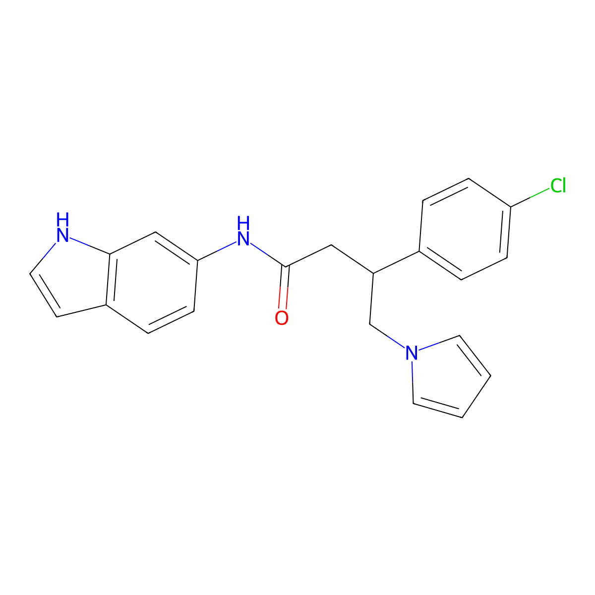3-(4-chlorophenyl)-N-(1H-indol-6-yl)-4-(1H-pyrrol-1-yl)butanamide molecular structure, CAS 1574336-29-0