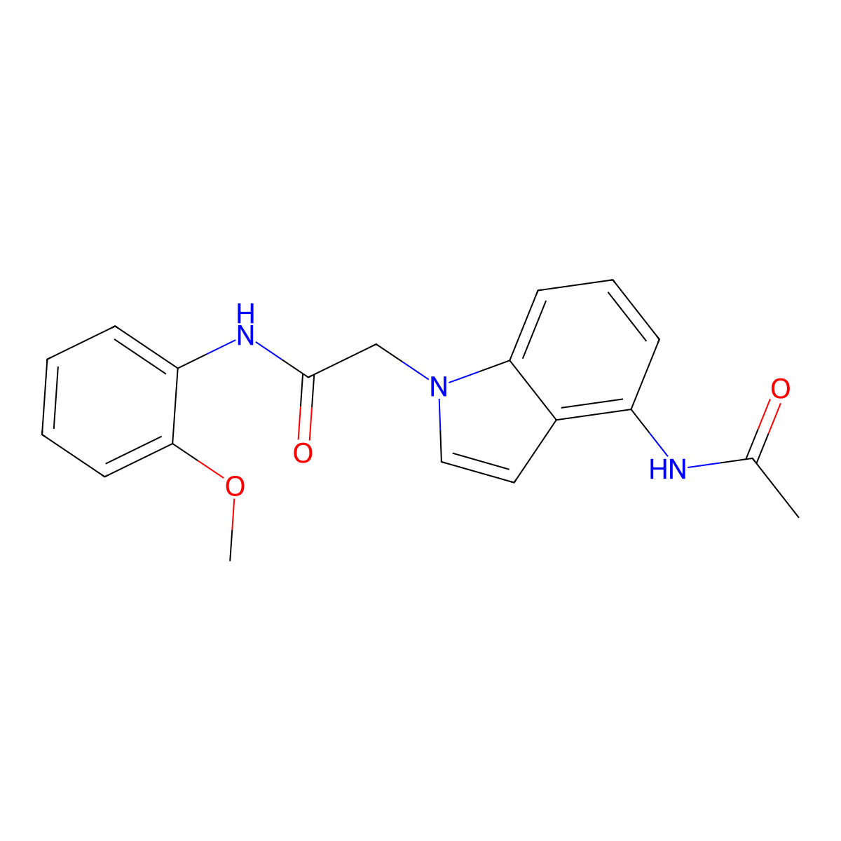 2-[4-(acetylamino)-1H-indol-1-yl]-N-(2-methoxyphenyl)acetamide molecular structure, CAS 1574336-57-4