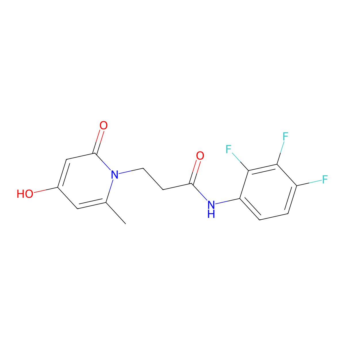 3-(4-hydroxy-6-methyl-2-oxopyridin-1(2H)-yl)-N-(2,3,4-trifluorophenyl)propanamide molecular structure, CAS 1574336-86-9