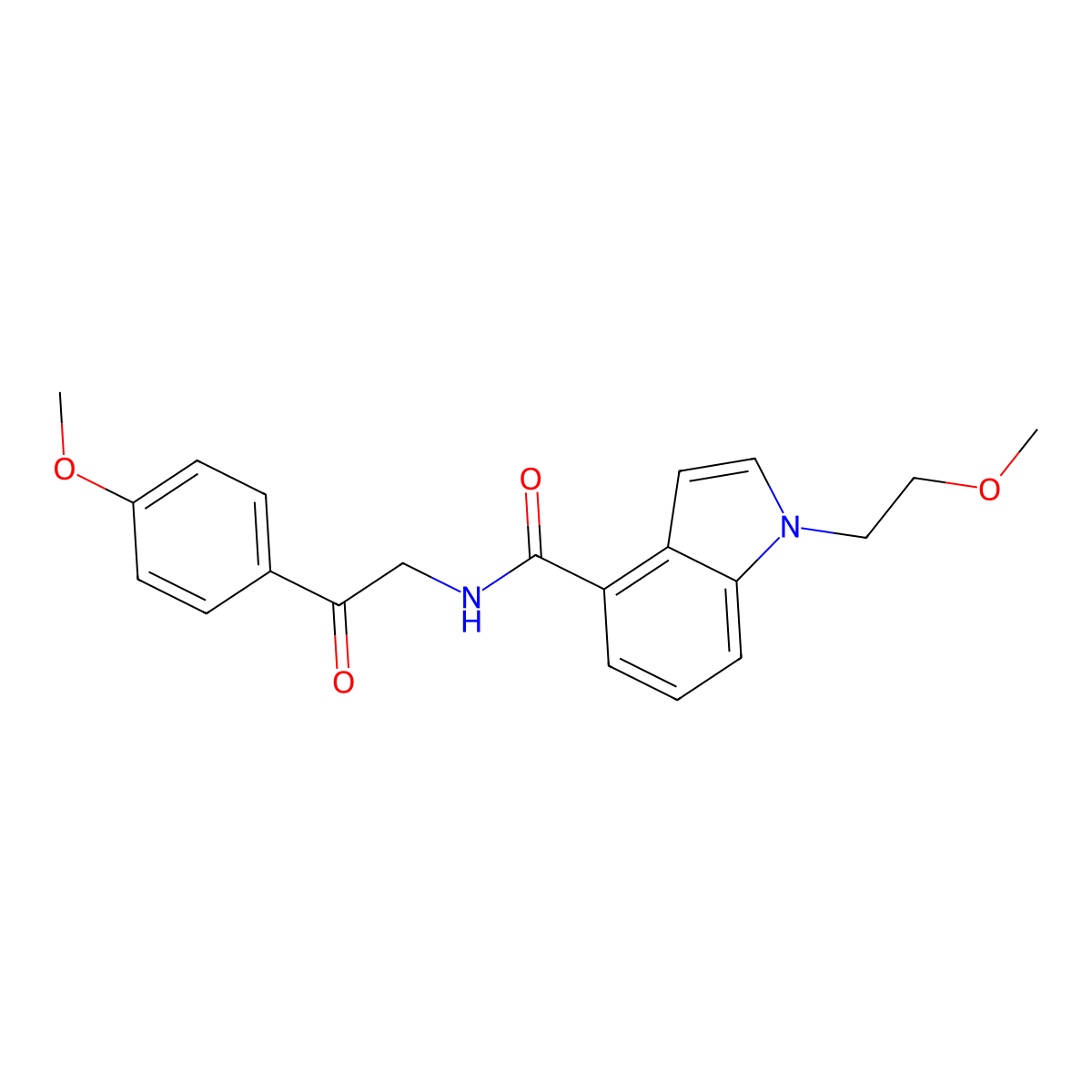 1-(2-methoxyethyl)-N-[2-(4-methoxyphenyl)-2-oxoethyl]-1H-indole-4-carboxamide molecular structure, CAS 1574336-87-0