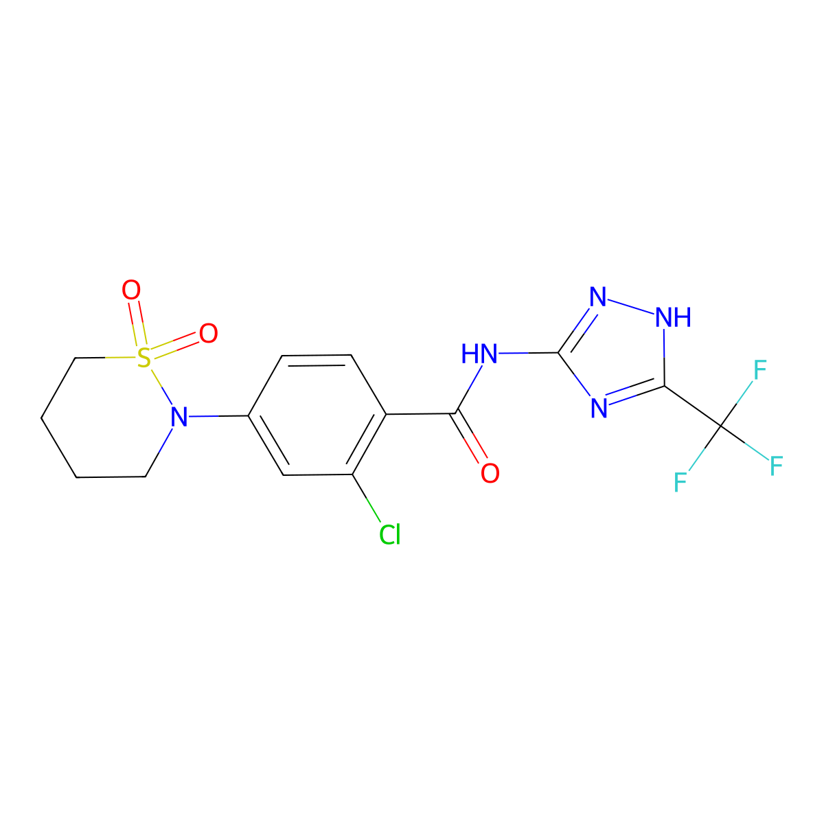 C14H13ClF3N5O3S molecular structure, CAS 1574337-21-5