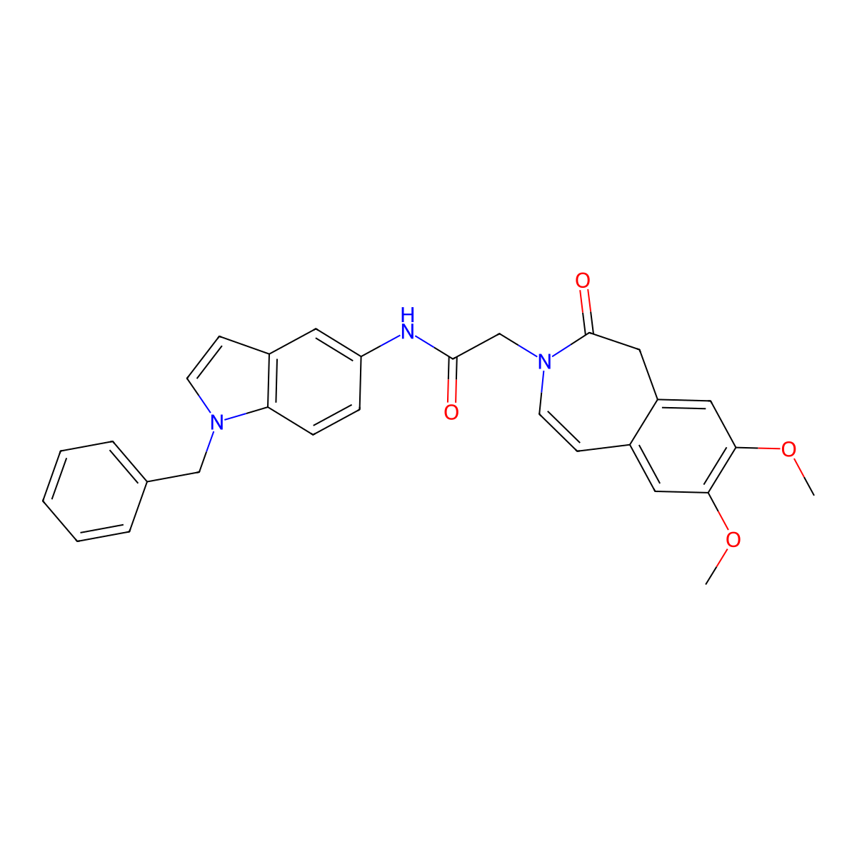 N-(1-benzyl-1H-indol-5-yl)-2-(7,8-dimethoxy-2-oxo-1,2-dihydro-3H-3-benzazepin-3-yl)acetamide molecular structure, CAS 1574337-31-7