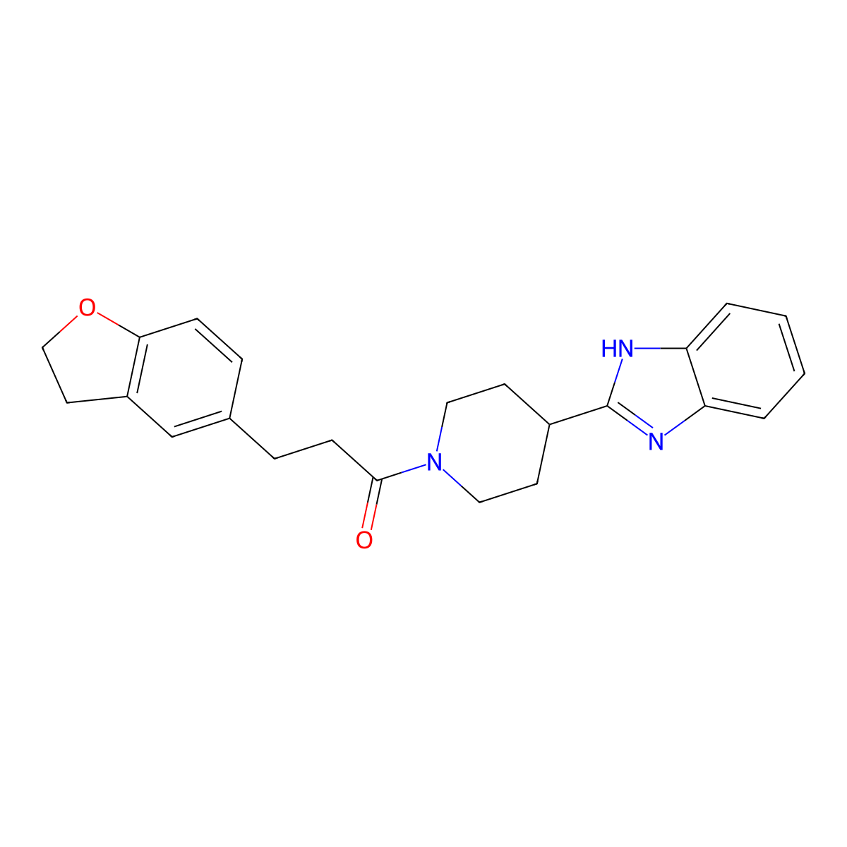 1-[4-(1H-benzimidazol-2-yl)piperidin-1-yl]-3-(2,3-dihydro-1-benzofuran-5-yl)propan-1-one molecular structure, CAS 1574337-46-4