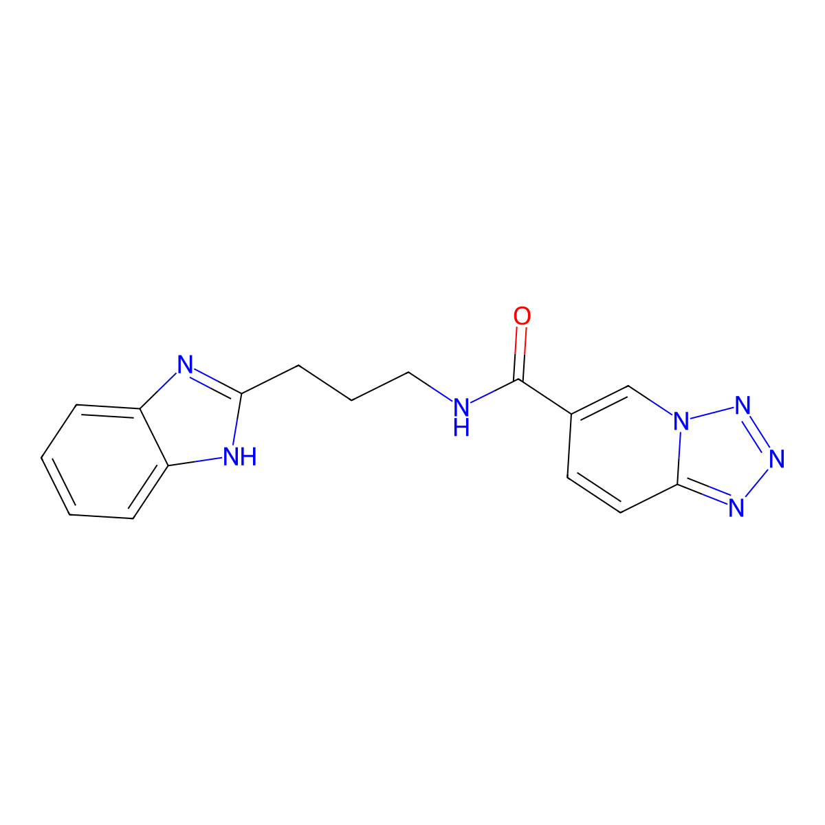 N-[3-(1H-benzimidazol-2-yl)propyl]tetrazolo[1,5-a]pyridine-6-carboxamide molecular structure, CAS 1574337-50-0