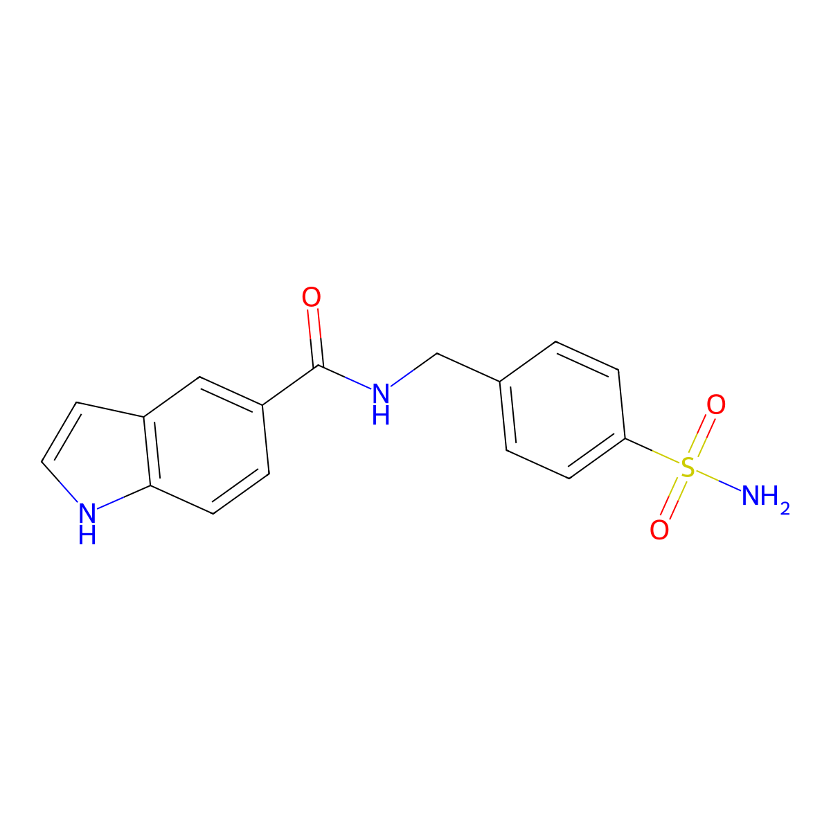 N-(4-sulfamoylbenzyl)-1H-indole-5-carboxamide molecular structure, CAS 1574337-57-7