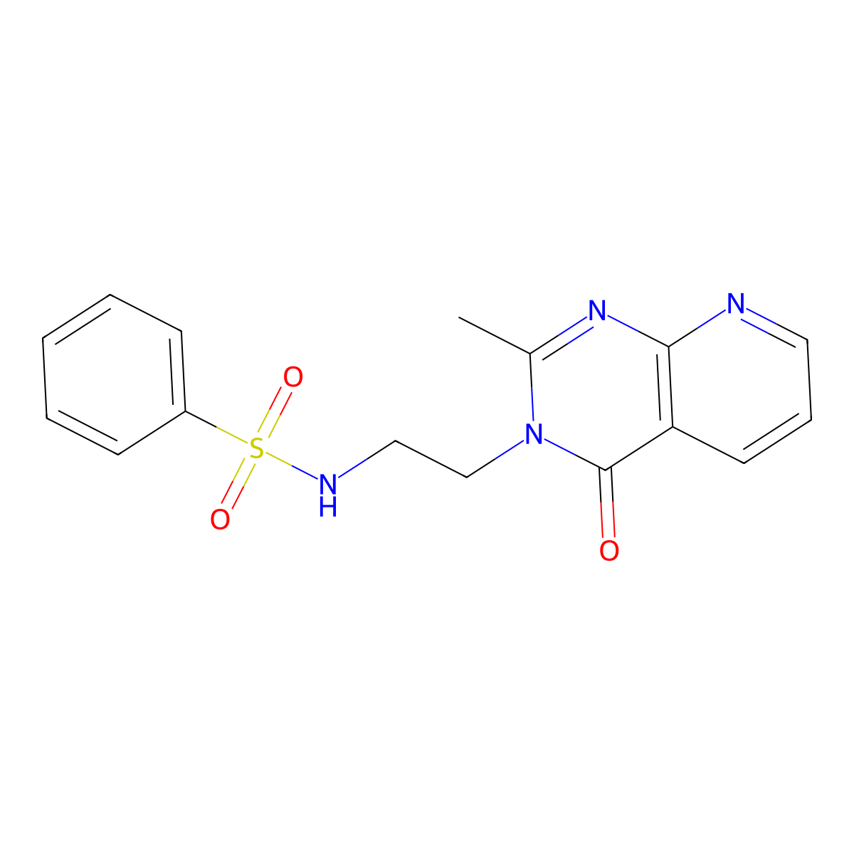 N-[2-(2-methyl-4-oxopyrido[2,3-d]pyrimidin-3(4H)-yl)ethyl]benzenesulfonamide molecular structure, CAS 1574337-67-9