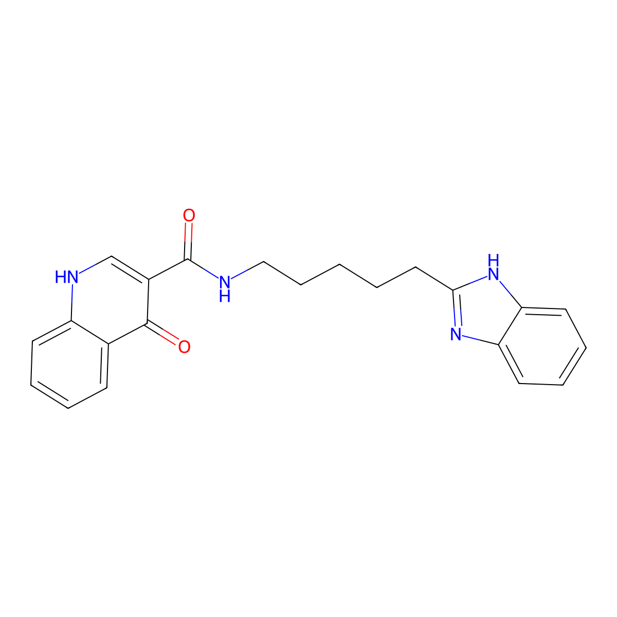 N-[5-(1H-benzimidazol-2-yl)pentyl]-4-hydroxyquinoline-3-carboxamide molecular structure, CAS 1574337-77-1