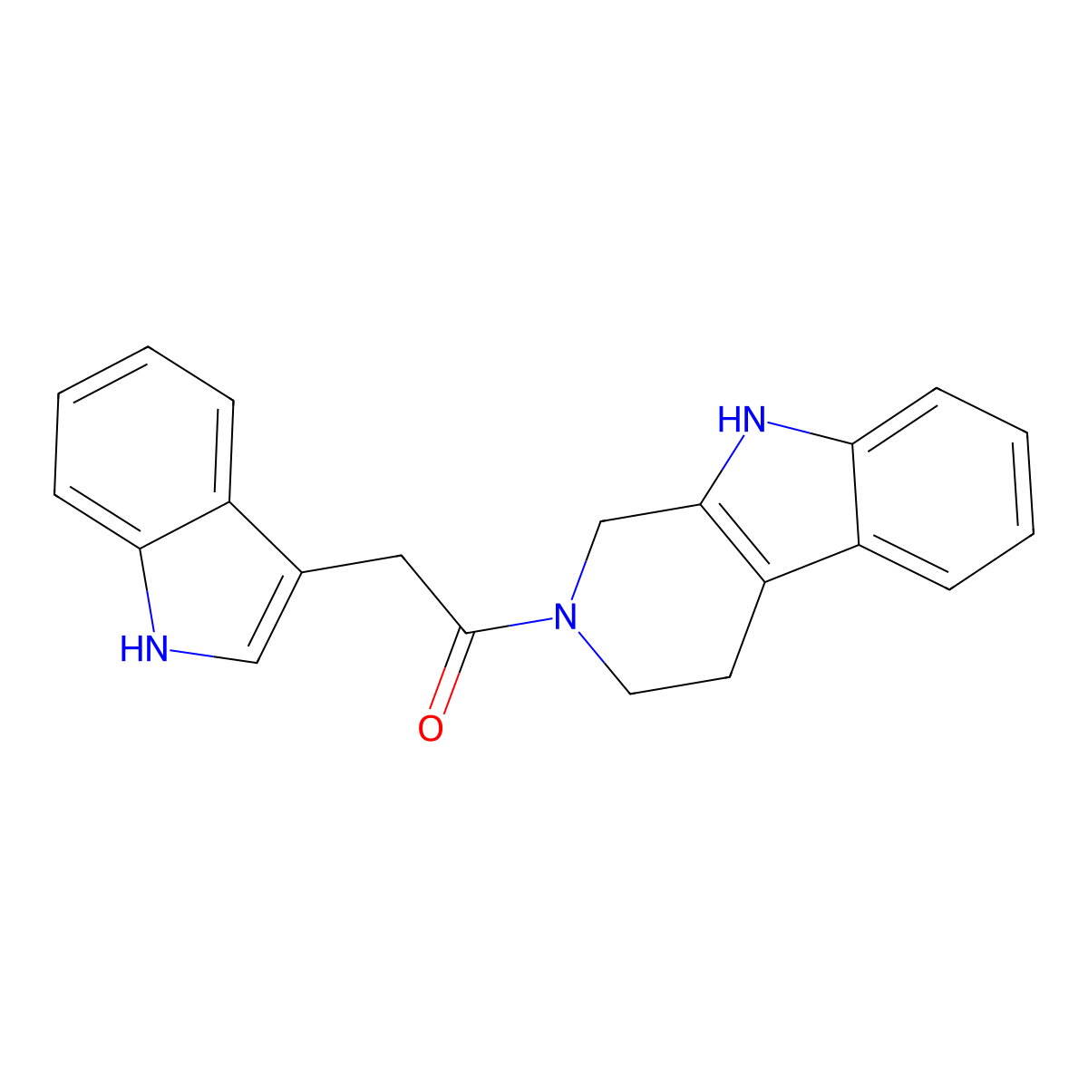 2-(1H-indol-3-yl)-1-(1,3,4,9-tetrahydro-2H-beta-carbolin-2-yl)ethanone molecular structure, CAS 1574338-19-4