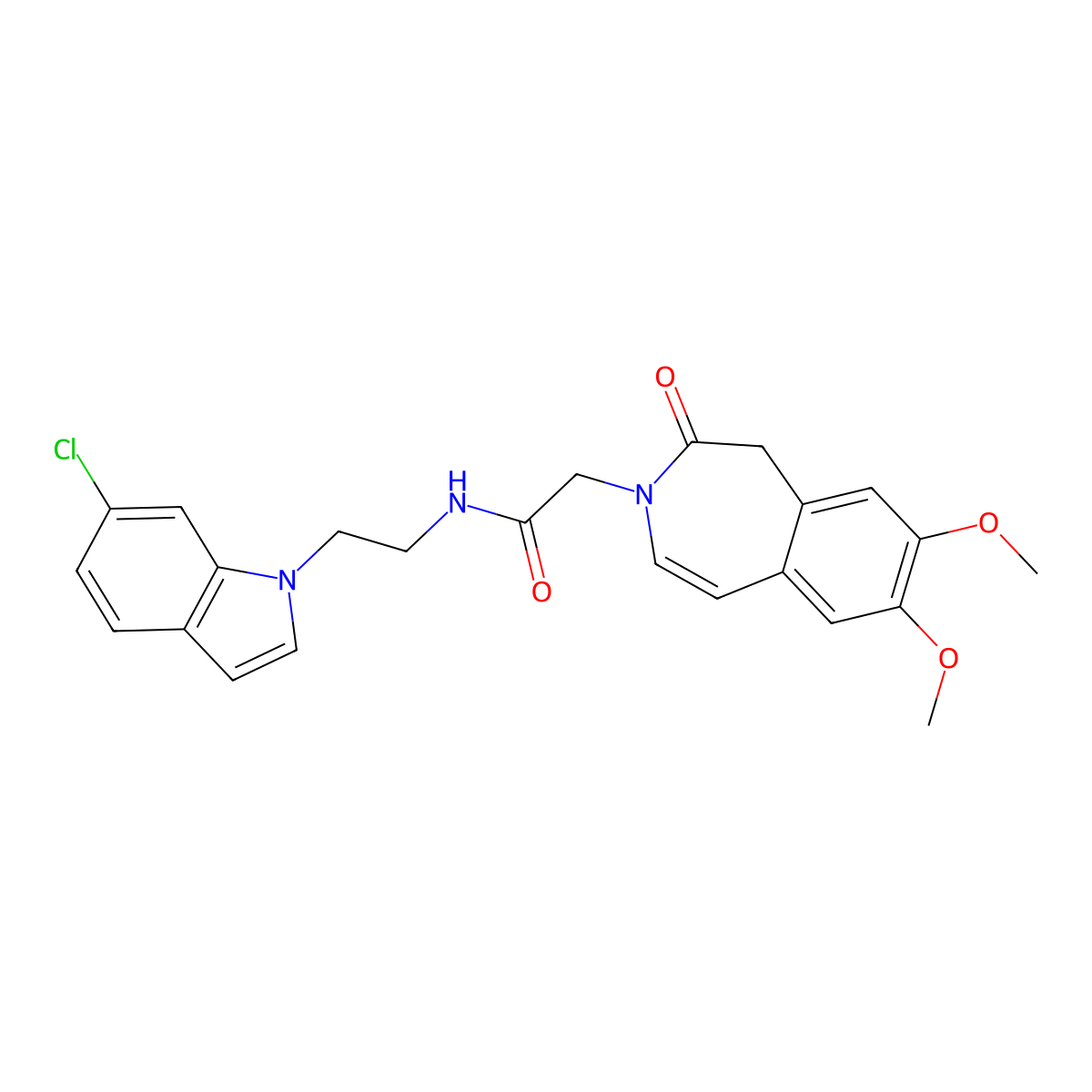 N-[2-(6-chloro-1H-indol-1-yl)ethyl]-2-(7,8-dimethoxy-2-oxo-1,2-dihydro-3H-3-benzazepin-3-yl)acetamide molecular structure, CAS 1574338-45-6