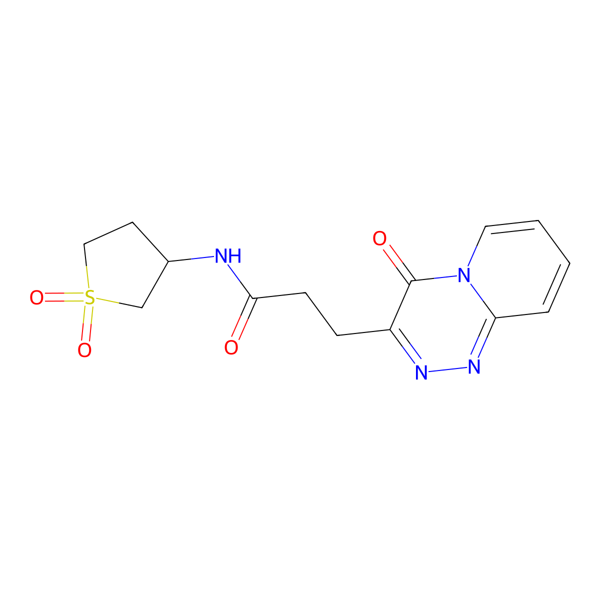 N-(1,1-dioxidotetrahydrothiophen-3-yl)-3-(4-oxo-4H-pyrido[2,1-c][1,2,4]triazin-3-yl)propanamide molecular structure, CAS 1574338-53-6