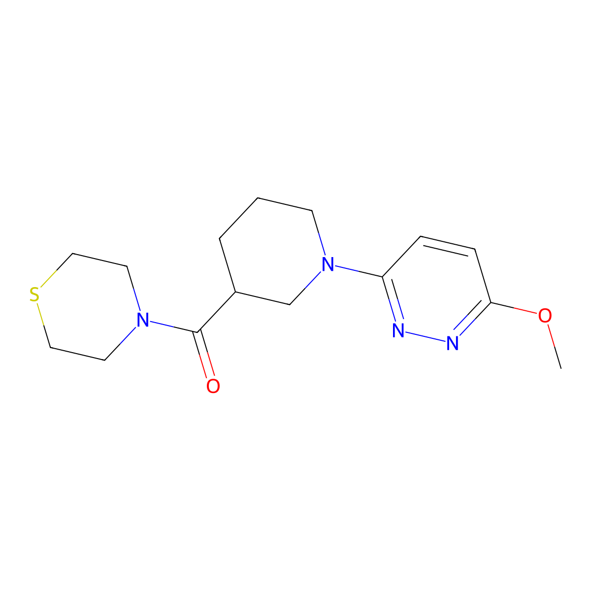 [1-(6-Methoxypyridazin-3-yl)piperidin-3-yl](thiomorpholin-4-yl)methanone molecular structure, CAS 1574338-61-6