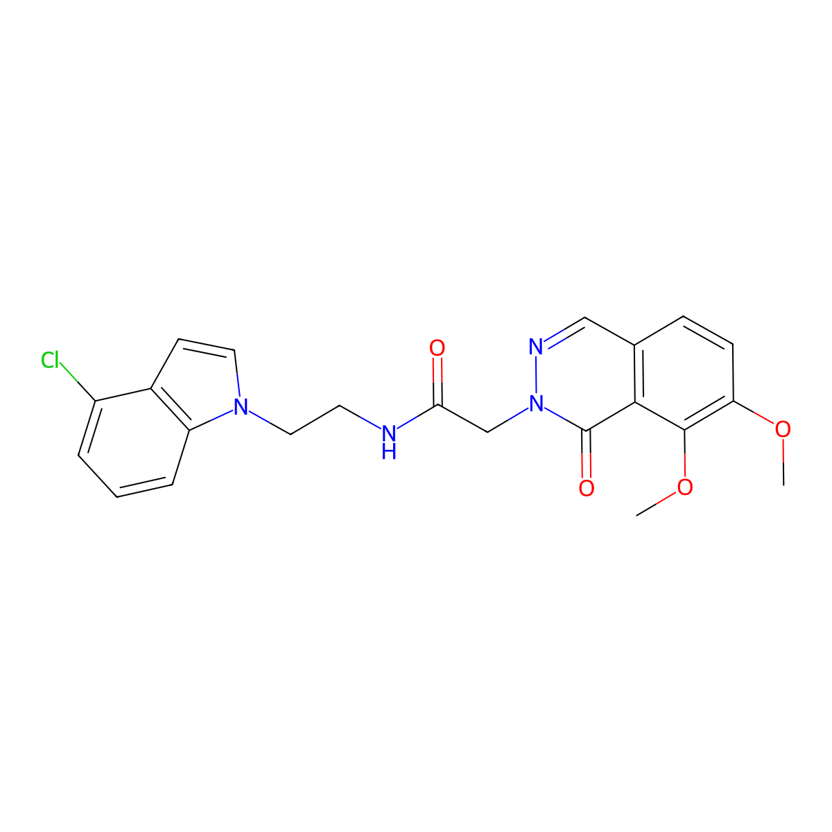 N-[2-(4-chloro-1H-indol-1-yl)ethyl]-2-[7,8-dimethoxy-1-oxo-2(1H)-phthalazinyl]acetamide molecular structure, CAS 1574339-27-7