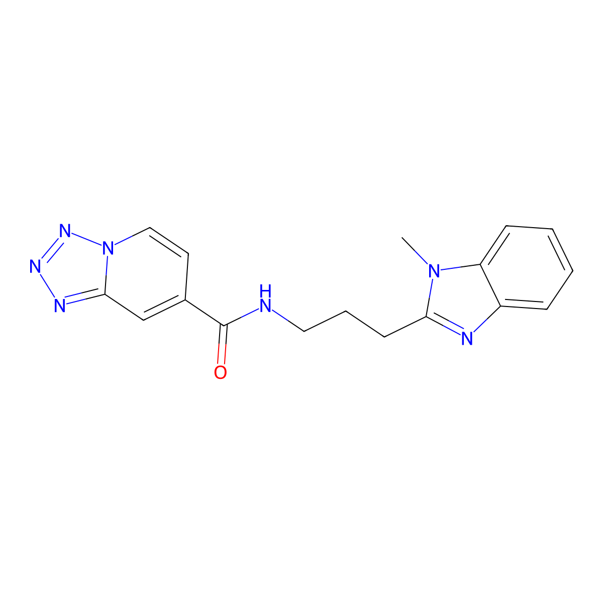 N-[3-(1-methyl-1H-benzimidazol-2-yl)propyl]tetrazolo[1,5-a]pyridine-7-carboxamide molecular structure, CAS 1574342-96-3