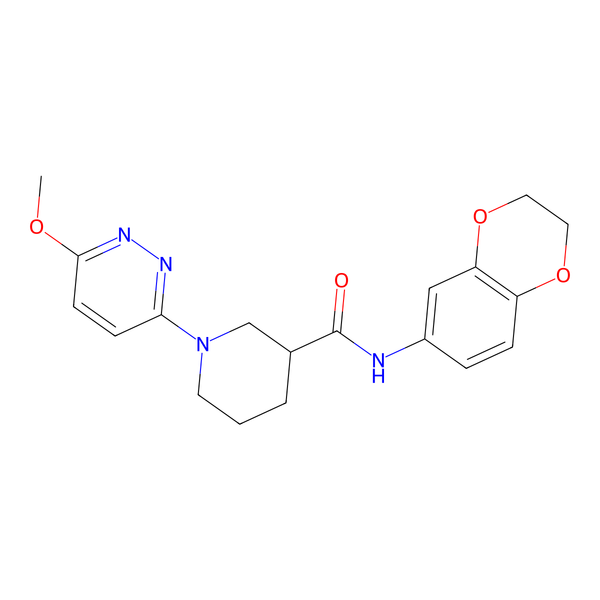 N-(2,3-dihydro-1,4-benzodioxin-6-yl)-1-(6-methoxypyridazin-3-yl)piperidine-3-carboxamide molecular structure, CAS 1574342-97-4