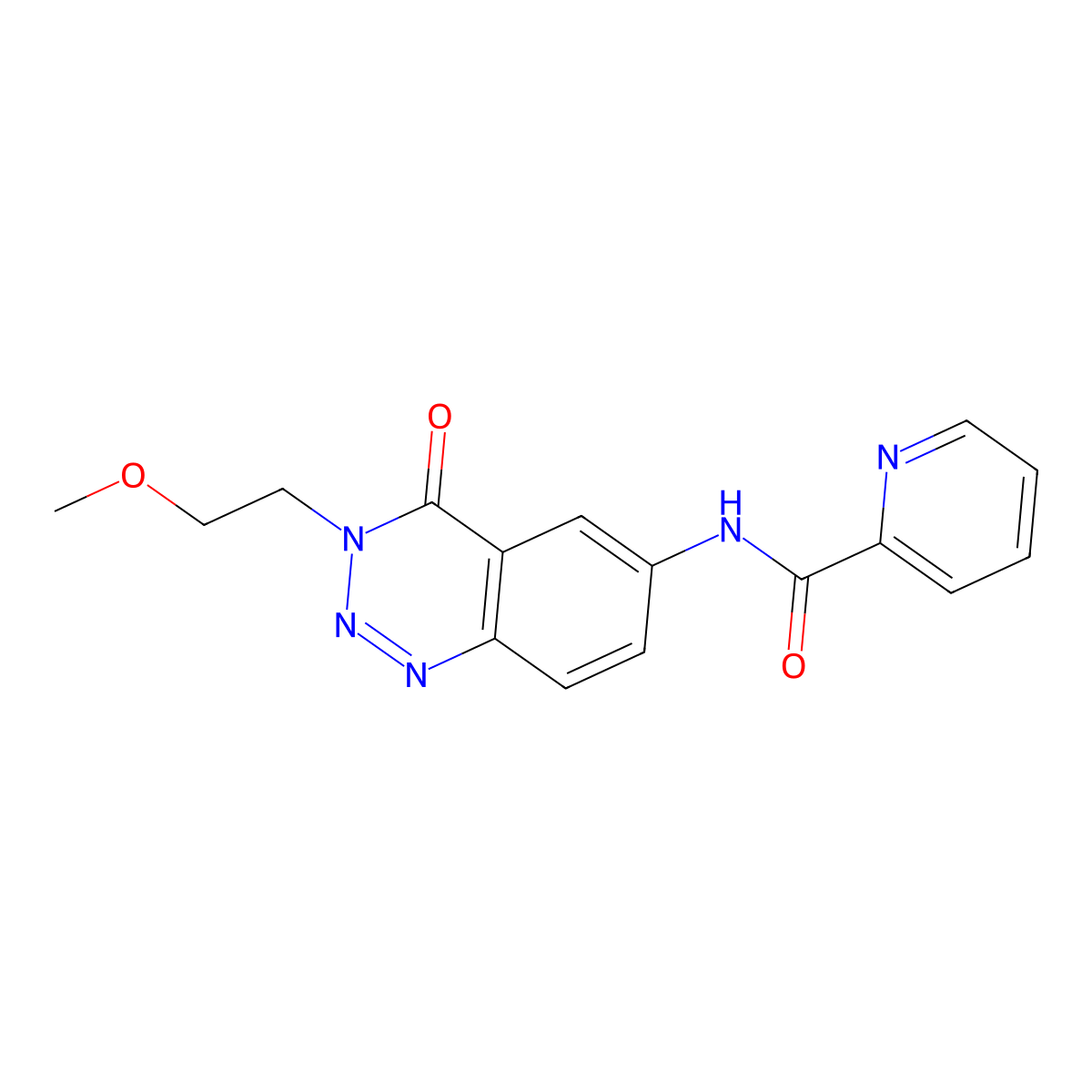 N-[3-(2-methoxyethyl)-4-oxo-3,4-dihydro-1,2,3-benzotriazin-6-yl]pyridine-2-carboxamide molecular structure, CAS 1574343-89-7