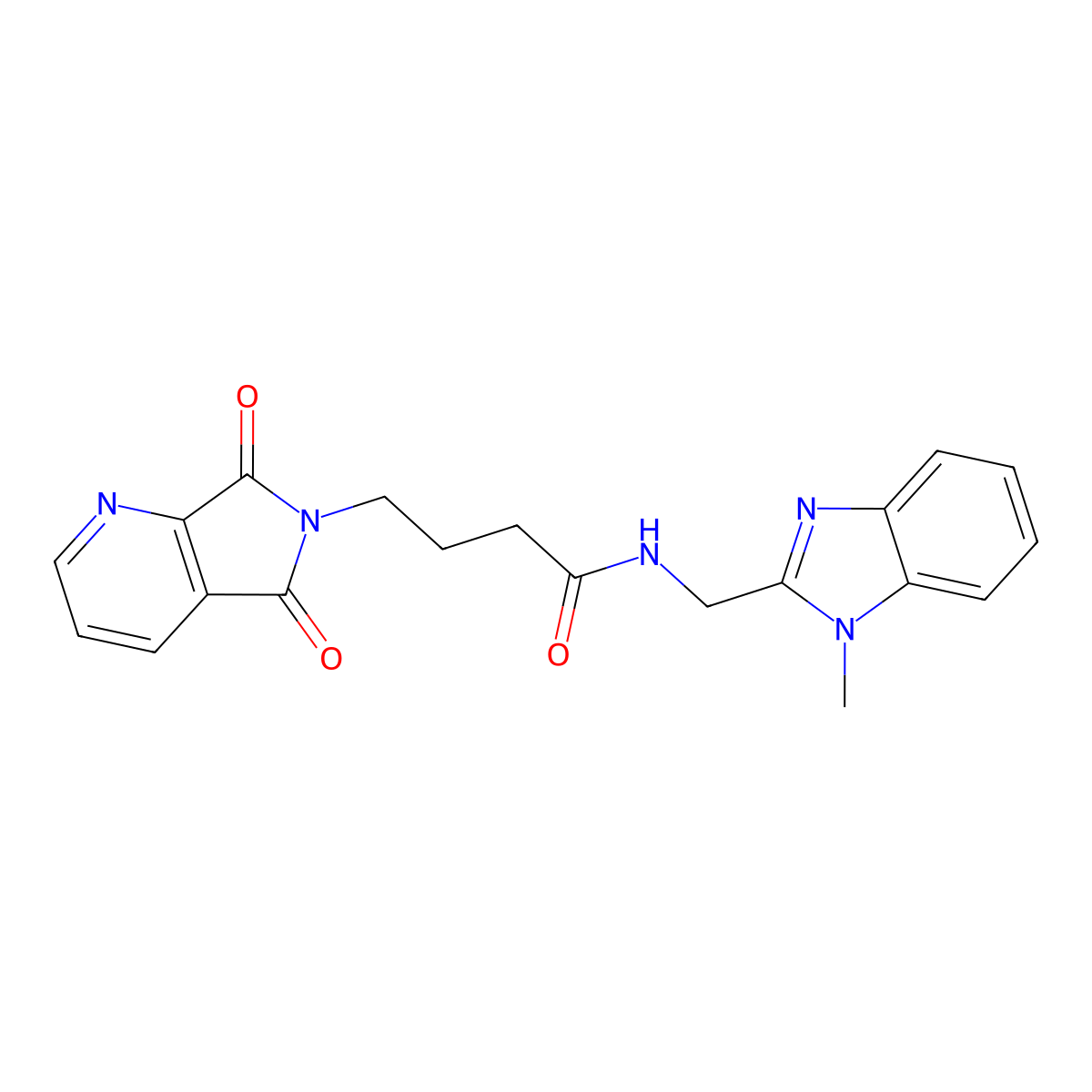 4-(5,7-dioxo-5,7-dihydro-6H-pyrrolo[3,4-b]pyridin-6-yl)-N-[(1-methyl-1H-benzimidazol-2-yl)methyl]butanamide molecular structure, CAS 1574343-93-3