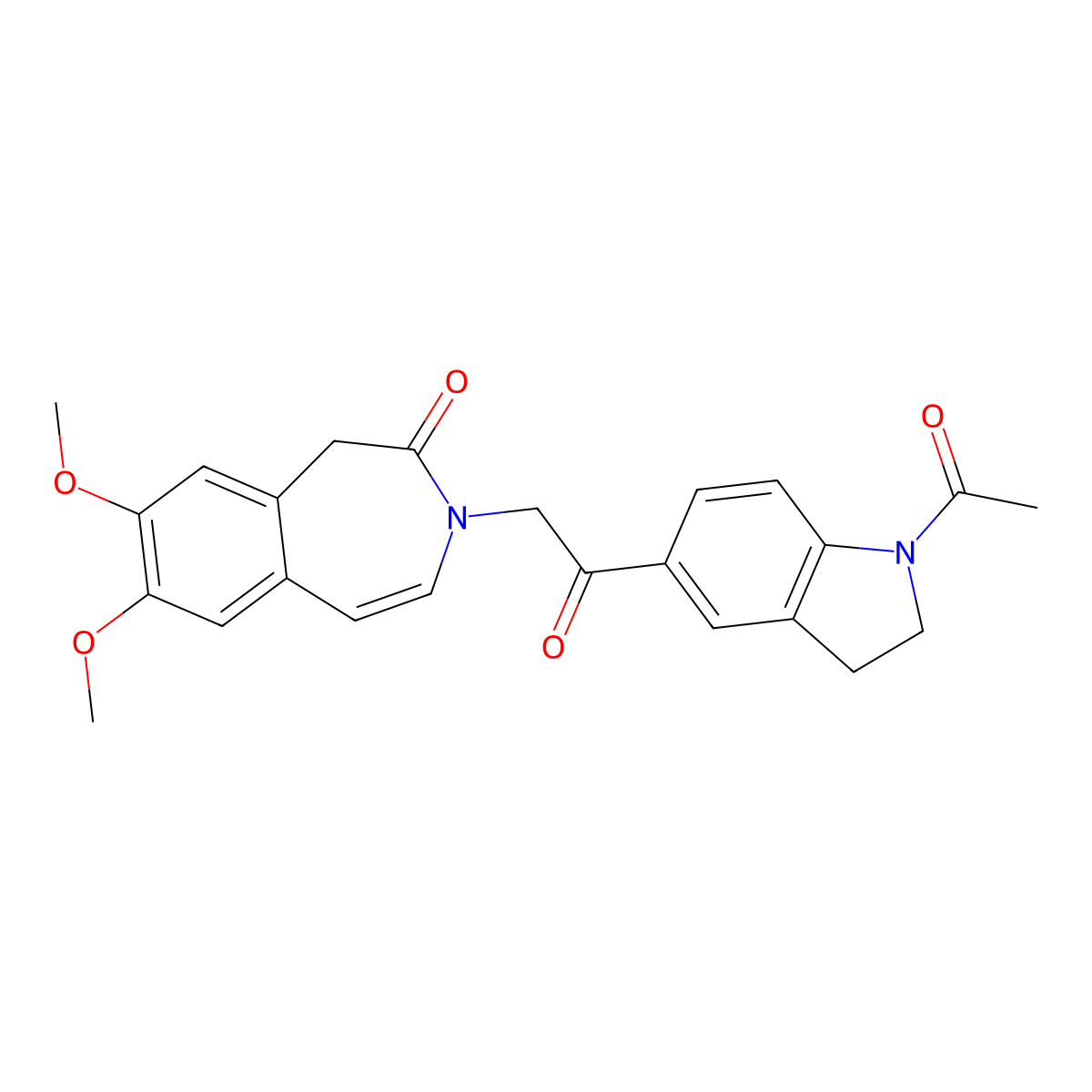 3-[2-(1-acetyl-2,3-dihydro-1H-indol-5-yl)-2-oxoethyl]-7,8-dimethoxy-1,3-dihydro-2H-3-benzazepin-2-one molecular structure, CAS 1574344-05-0