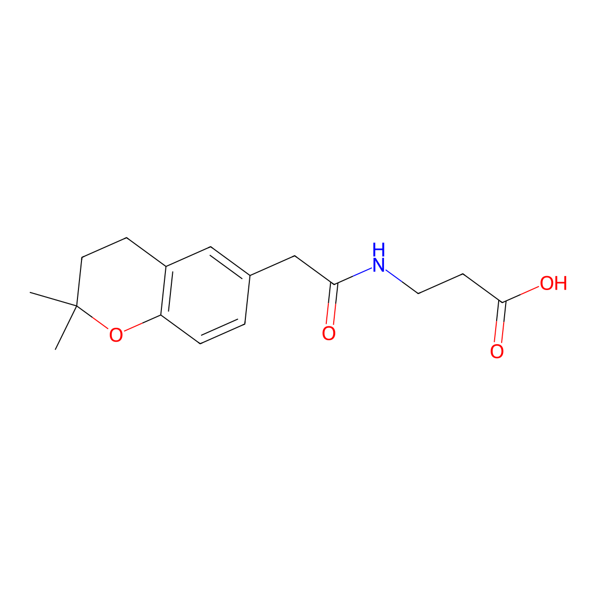 N-[(2,2-dimethyl-3,4-dihydro-2H-chromen-6-yl)acetyl]-beta-alanine molecular structure, CAS 1574344-51-6