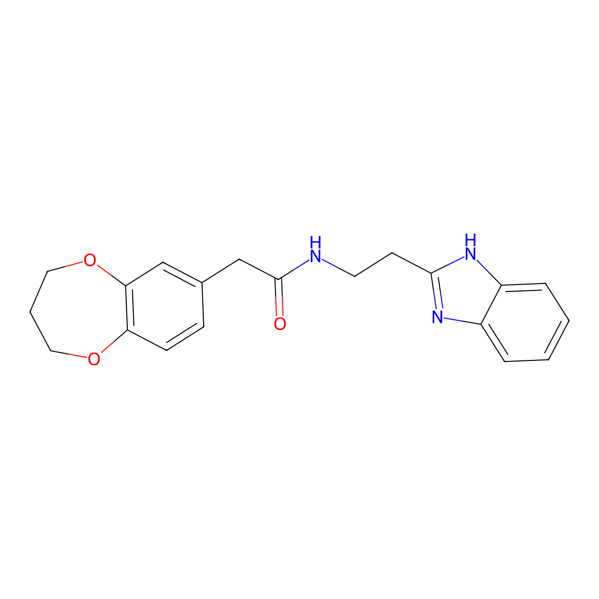 N-[2-(1H-benzimidazol-2-yl)ethyl]-2-(3,4-dihydro-2H-1,5-benzodioxepin-7-yl)acetamide molecular structure, CAS 1574344-73-2