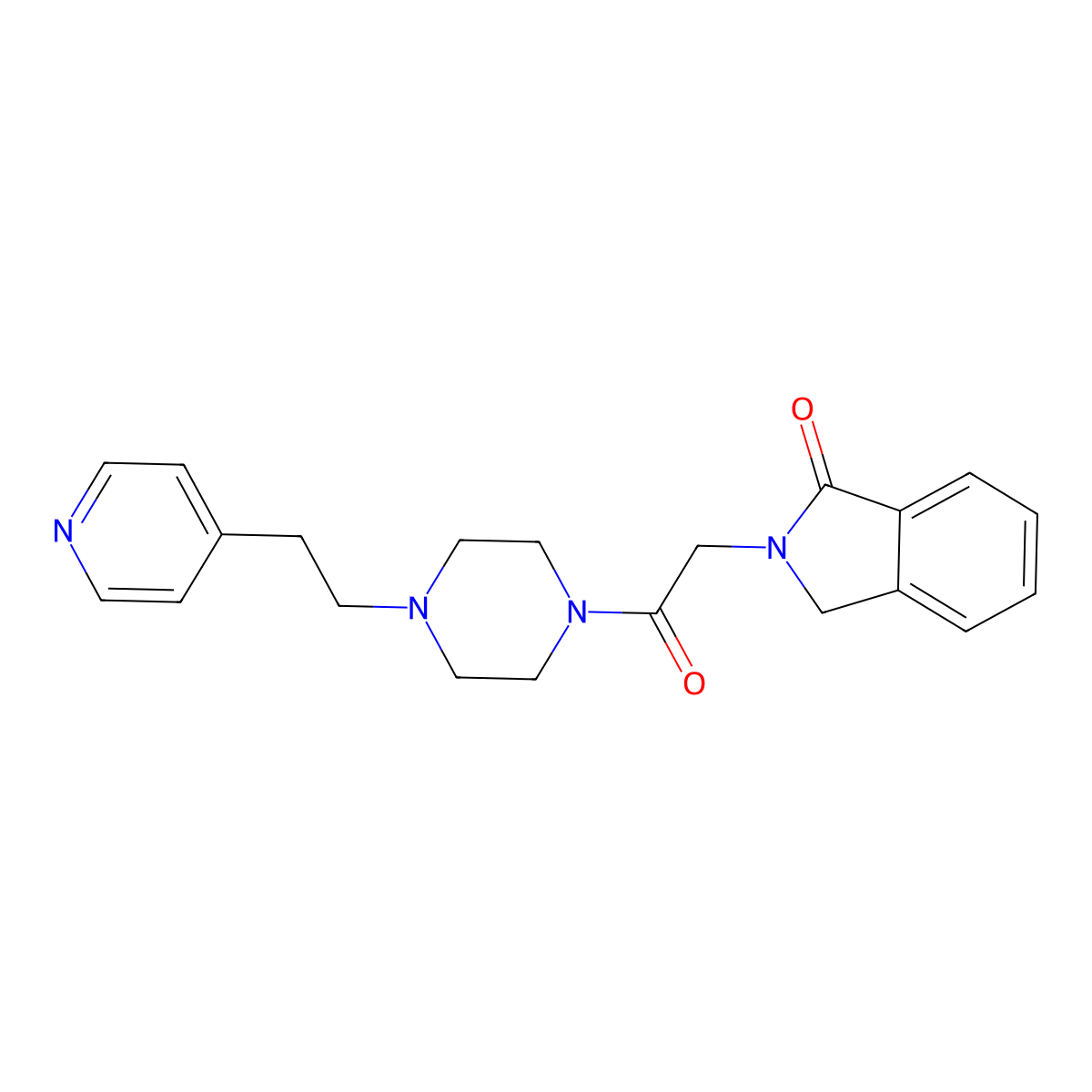 2-(2-oxo-2-{4-[2-(pyridin-4-yl)ethyl]piperazin-1-yl}ethyl)-2,3-dihydro-1H-isoindol-1-one molecular structure, CAS 1574345-51-9