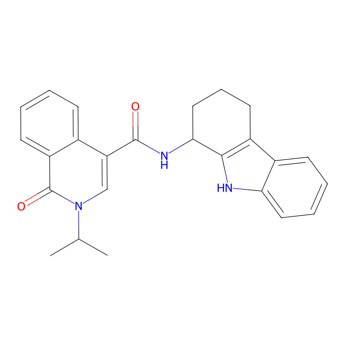 1-oxo-2-(propan-2-yl)-N-(2,3,4,9-tetrahydro-1H-carbazol-1-yl)-1,2-dihydroisoquinoline-4-carboxamide molecular structure, CAS 1574346-00-1