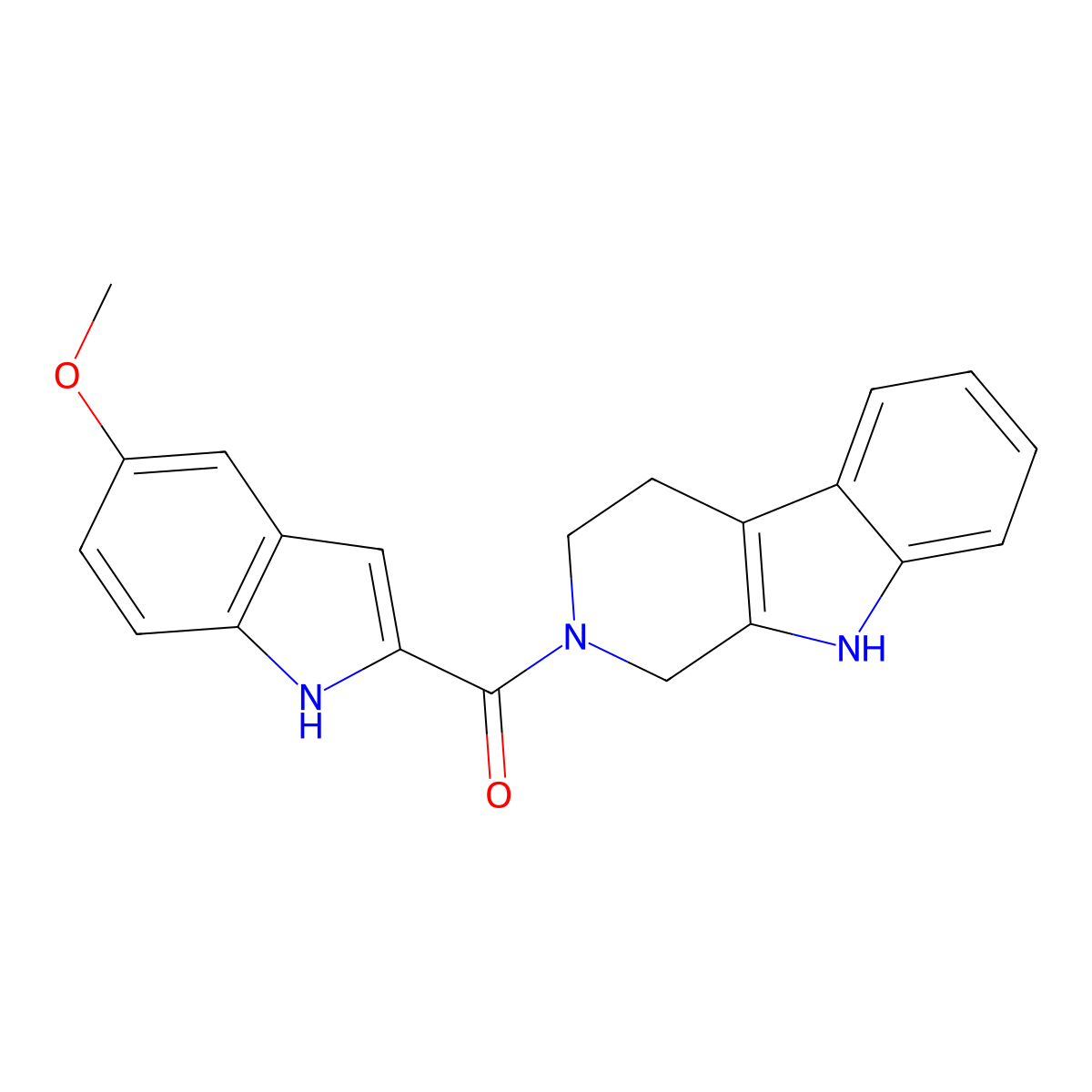 (5-methoxy-1H-indol-2-yl)(1,3,4,9-tetrahydro-2H-beta-carbolin-2-yl)methanone molecular structure, CAS 1574346-17-0