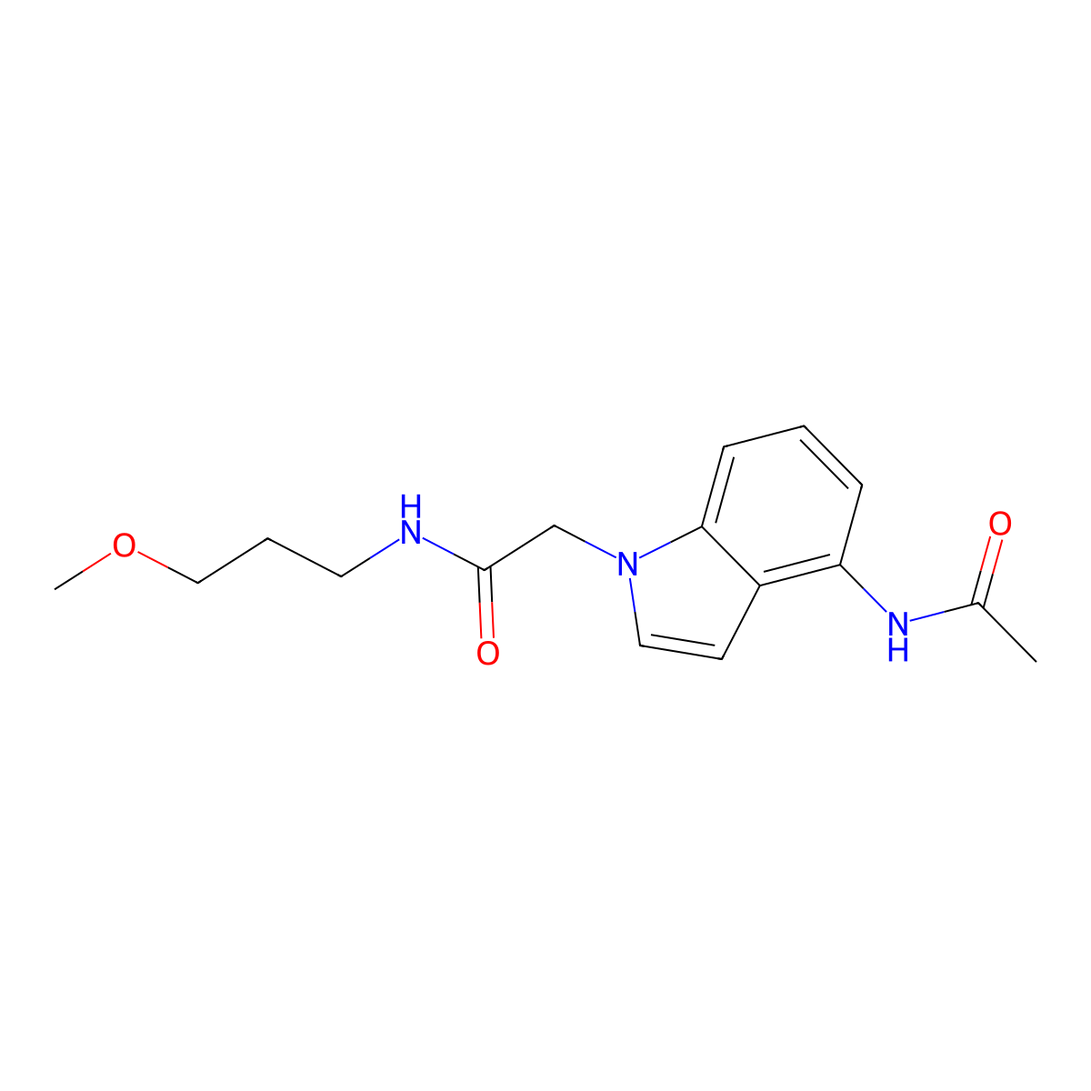 2-[4-(acetylamino)-1H-indol-1-yl]-N-(3-methoxypropyl)acetamide molecular structure, CAS 1574346-20-5